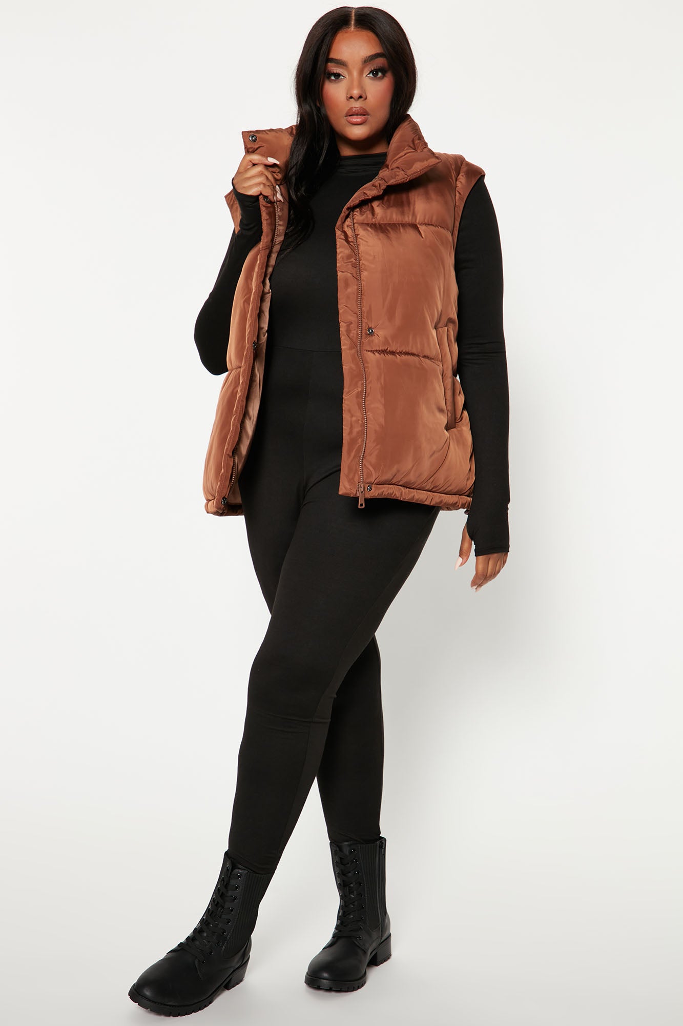 Leave It To Me Puffer Vest - Camel - Image 5