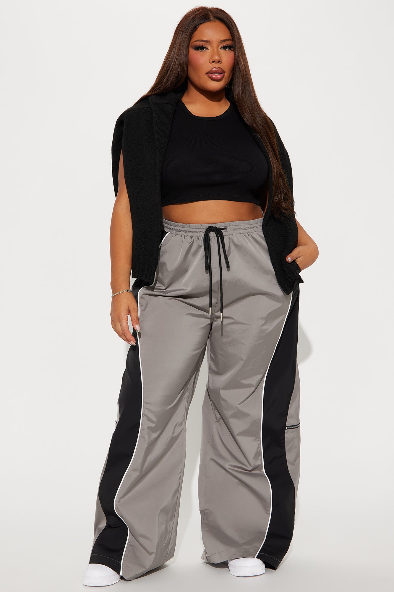 Nothing Less Windbreaker Track Pant - Charcoal/combo - Image 4