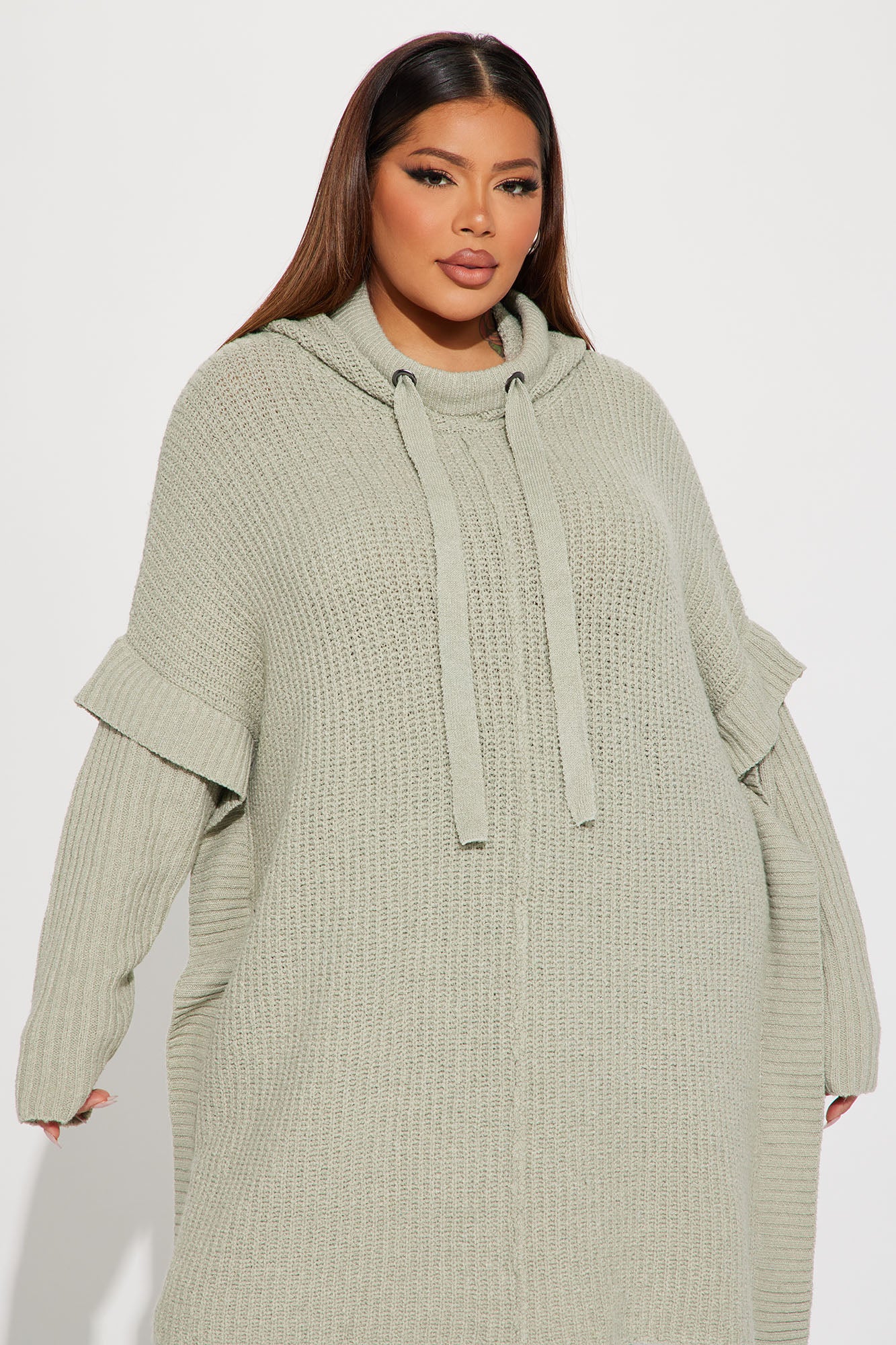 Comfy and Chill Hooded Sweater - Sage - Image 5