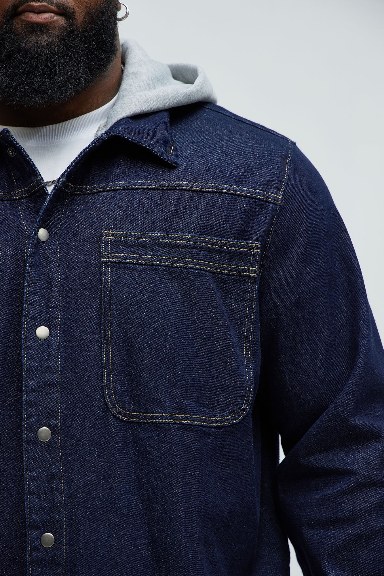 Jackson Lightweight Denim Shacket - Indigo - Image 6