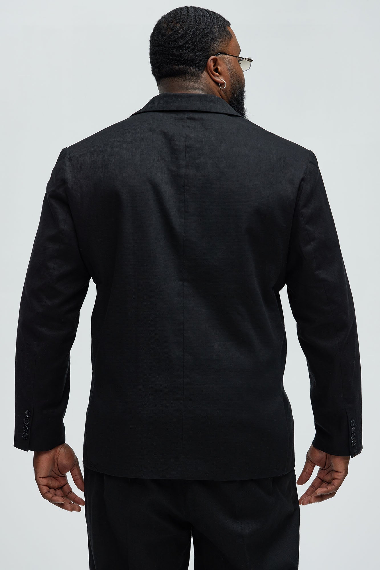 Travis Solid Texture Blazer - Black - Image 8