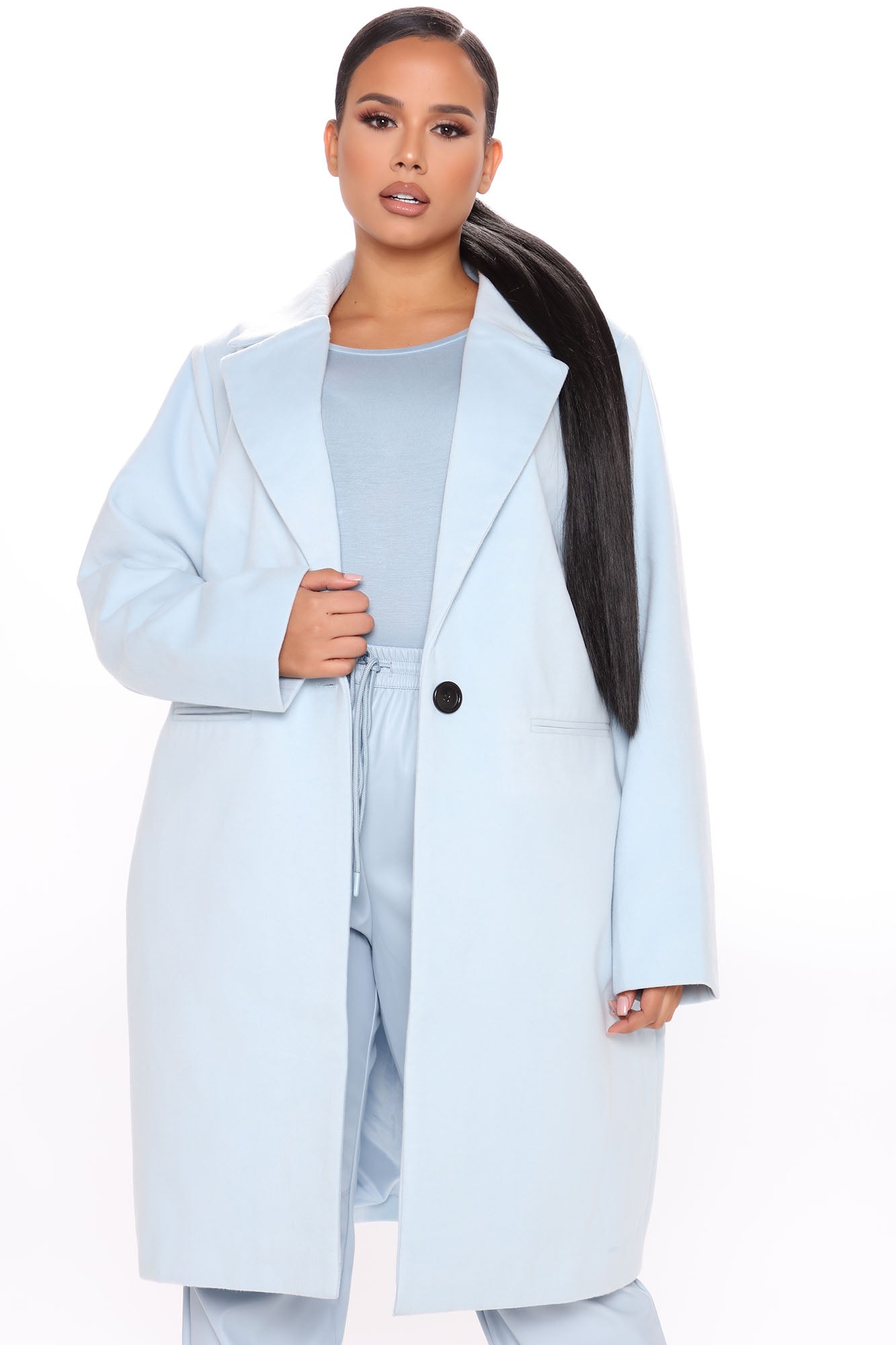 City Chic Coat - Light Blue - Image 5