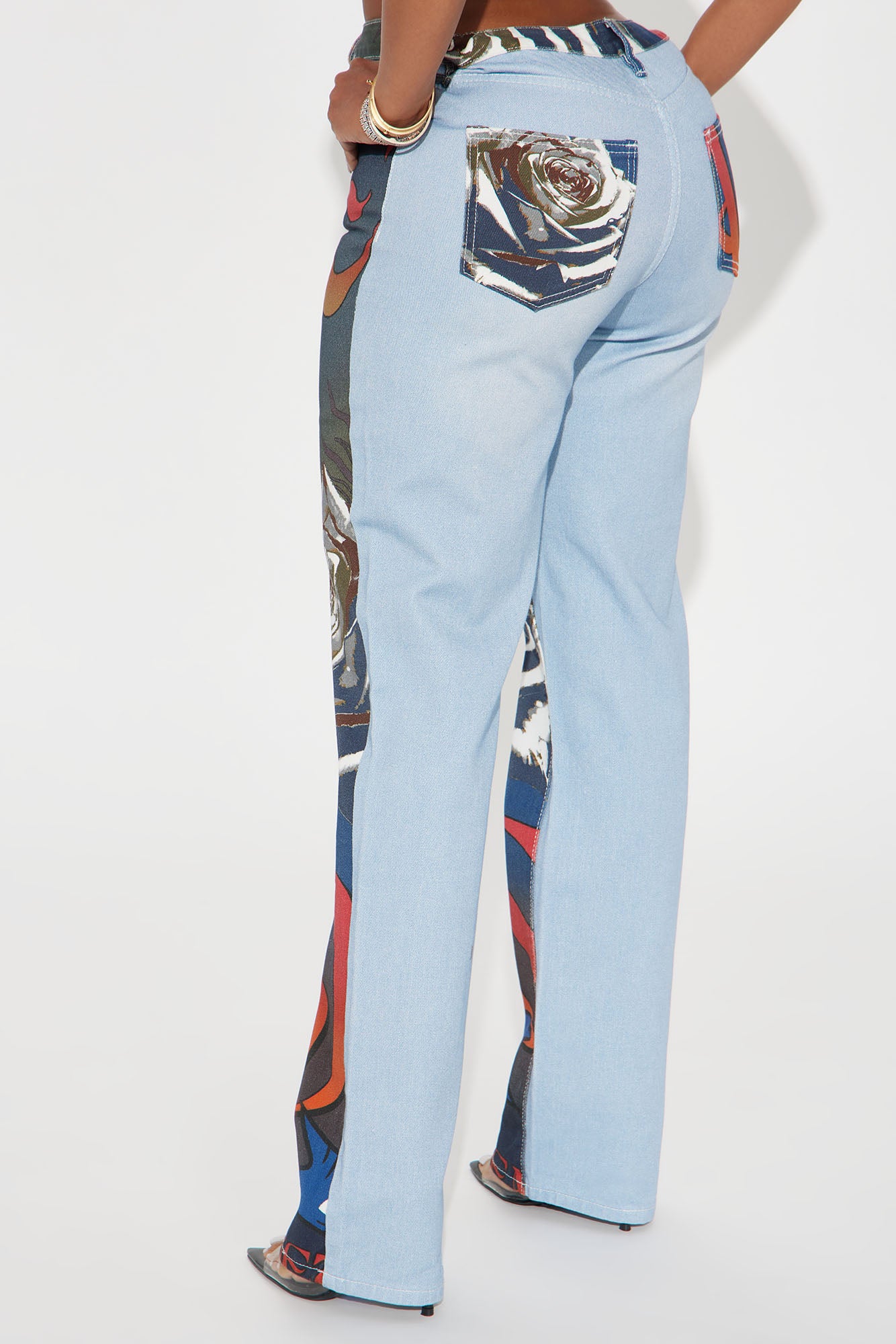 Louder Than Words Wide Leg Jeans - Multi Color - Image 3