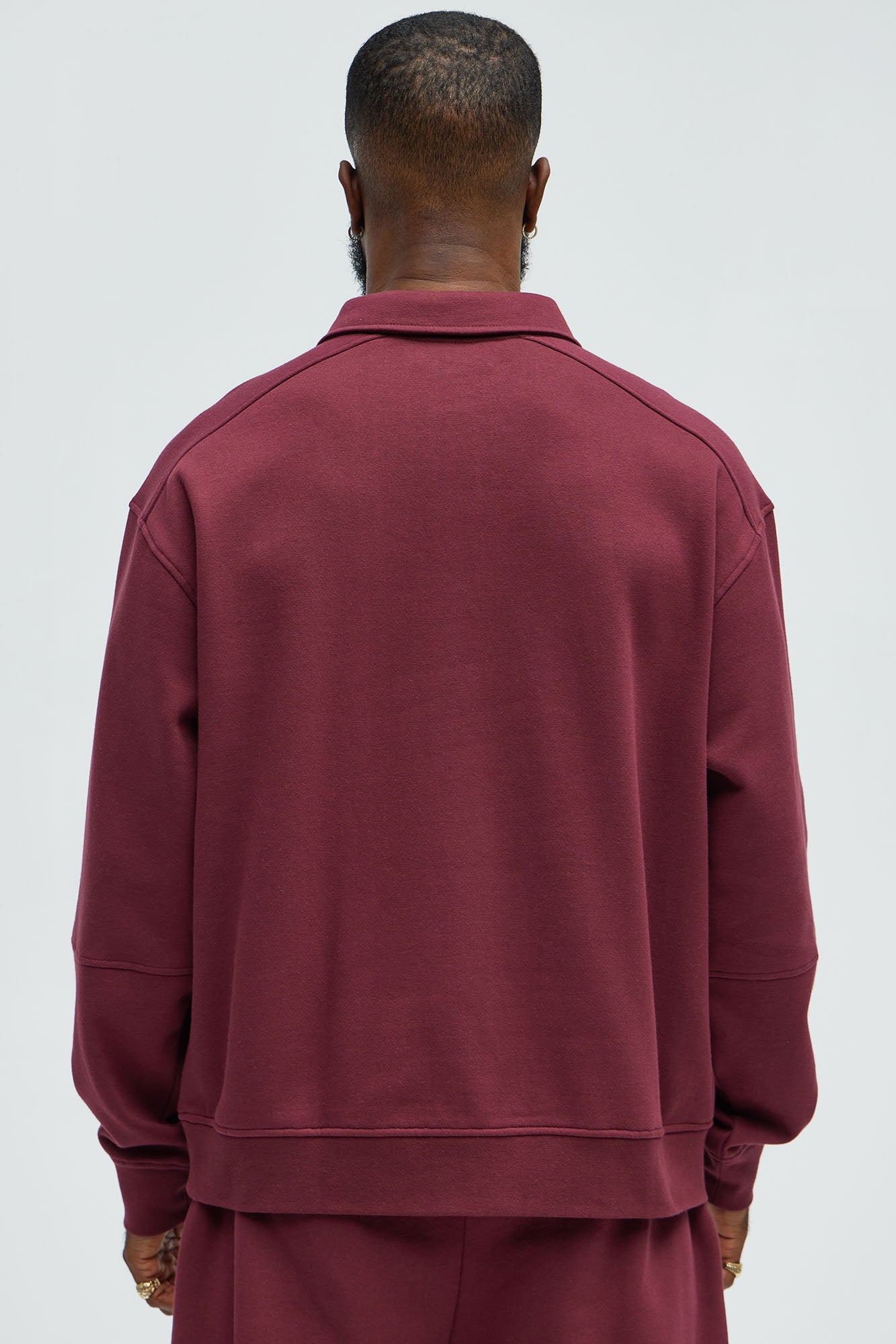 Rodeo Drive LA Collar Sweatshirt - Burgundy - Image 3