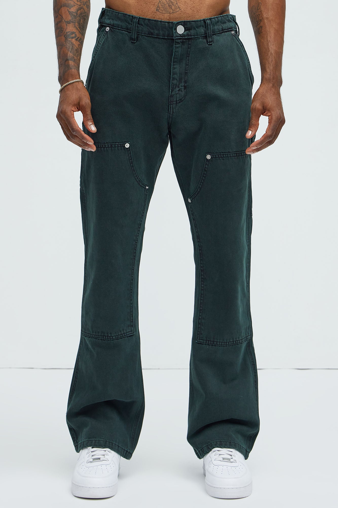 Conner Carpenter Flare Jeans - Green - Image 4
