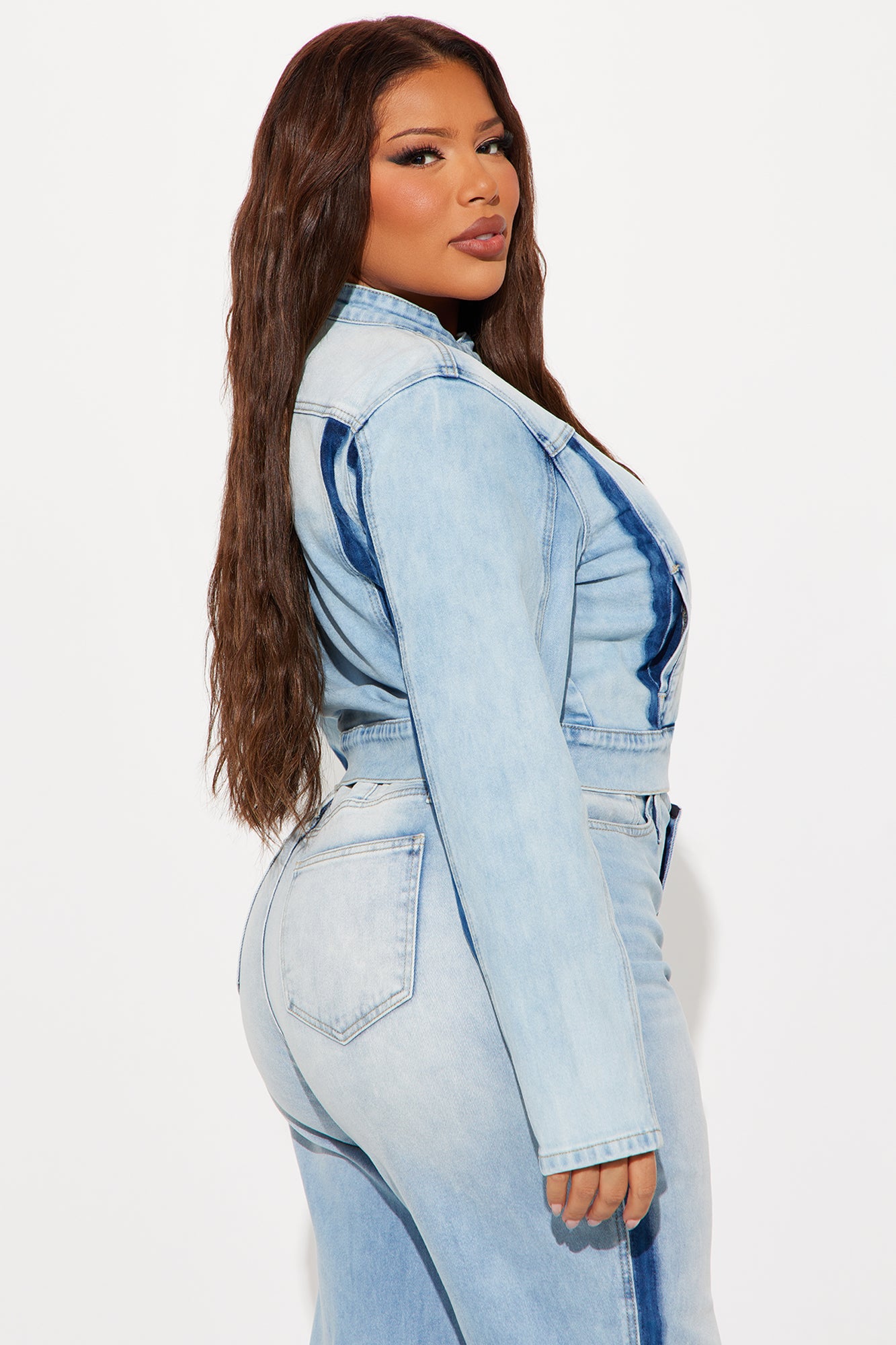 Speed It Up Stretch Moto Denim Jacket - Light Wash - Image 8