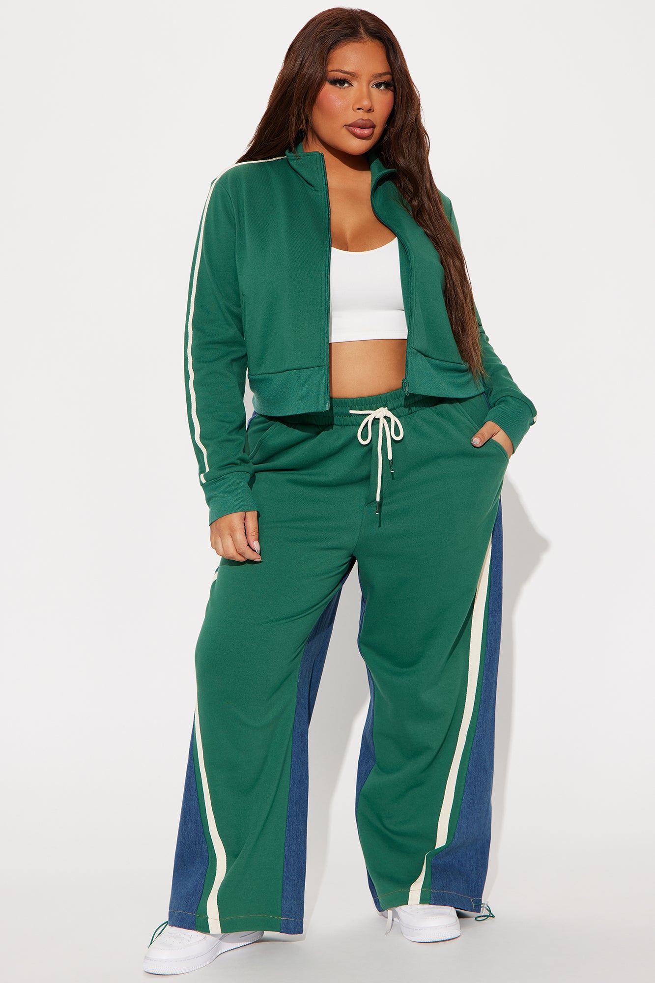 Mya Denim Mix Track Pant Set - Hunter - Image 6