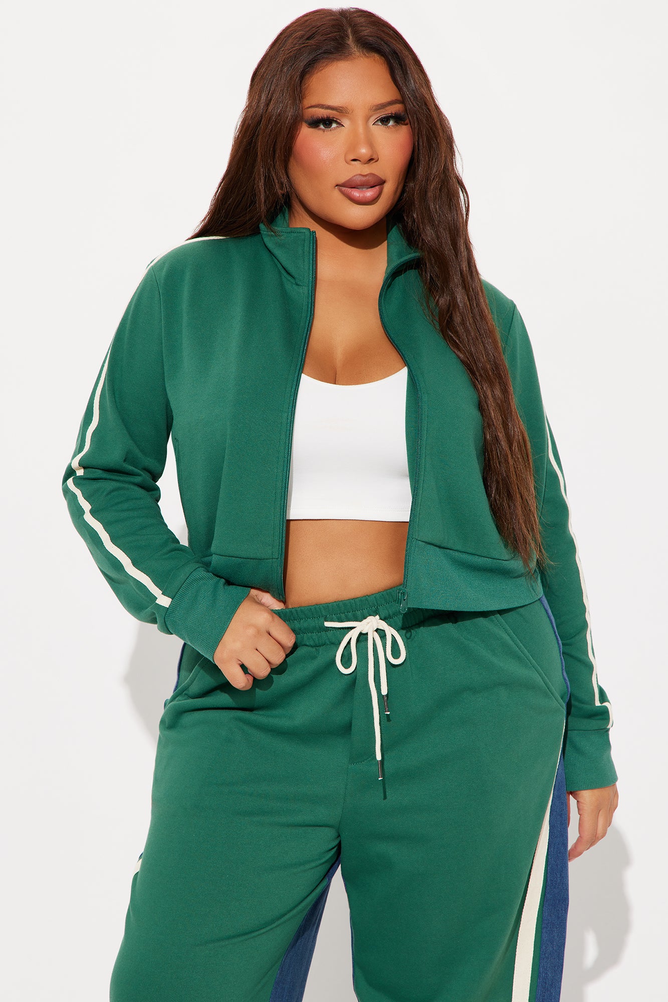 Mya Denim Mix Track Pant Set - Hunter - Image 7