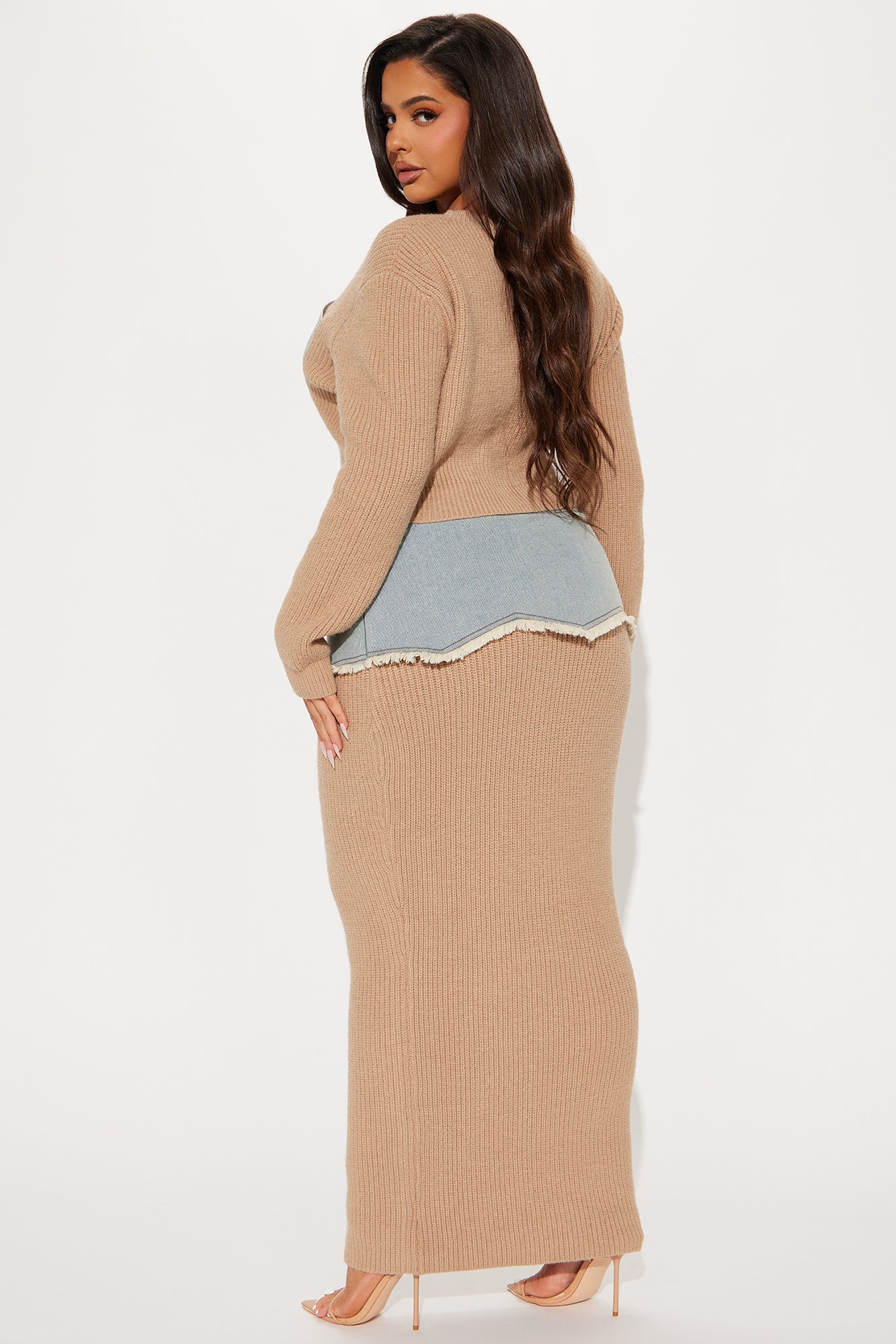 Rhea Sweater Midi Skirt Set - Mocha - Image 6