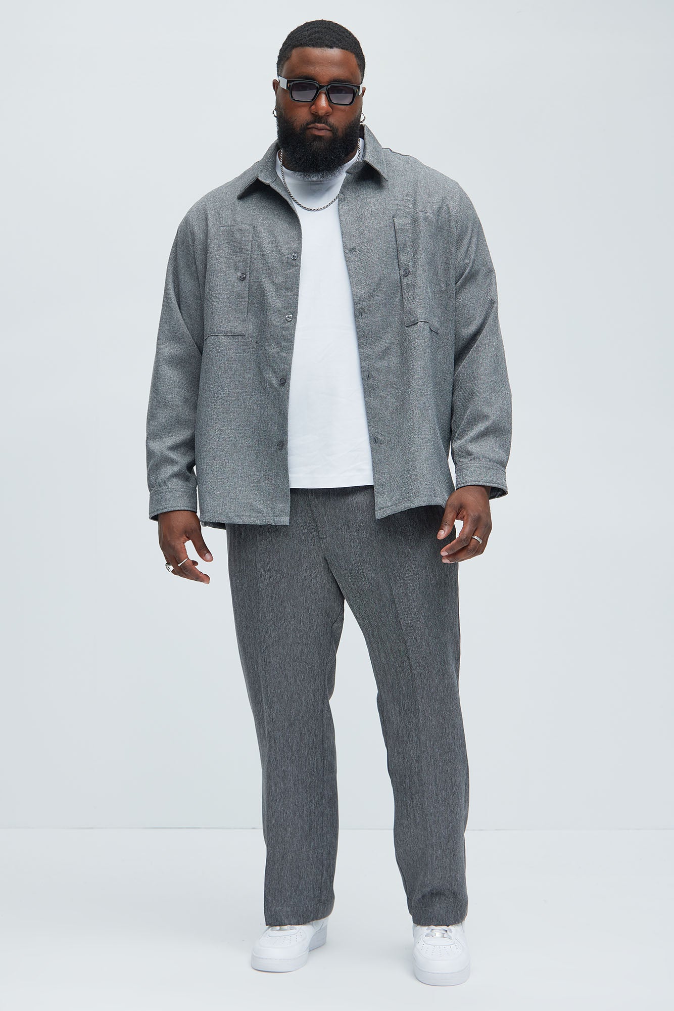Double Time Pleated Straight Trousers - Grey/combo - Image 6