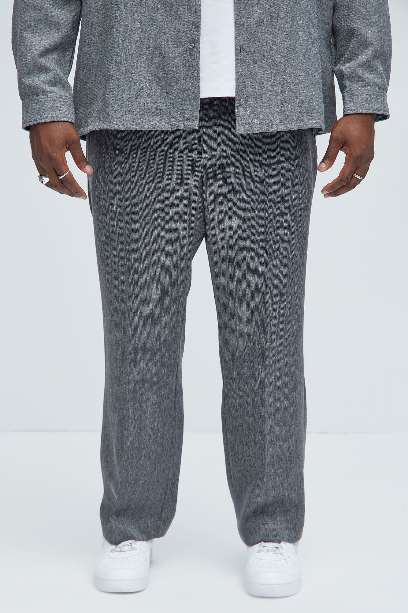 Double Time Pleated Straight Trousers - Grey/combo - Image 7