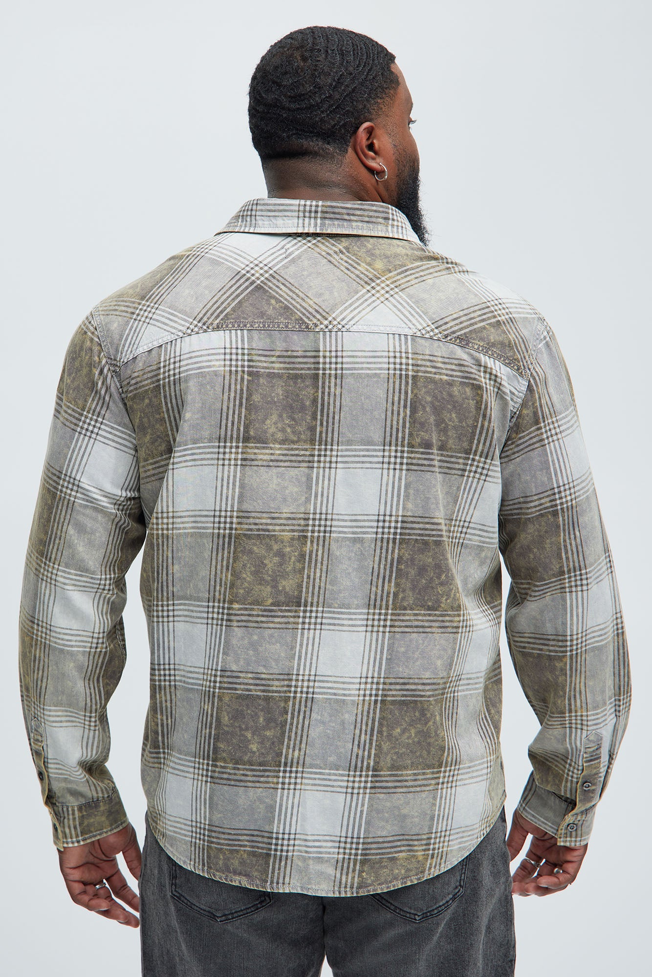 Adams Distressed Plaid Shirt - Grey/combo - Image 7