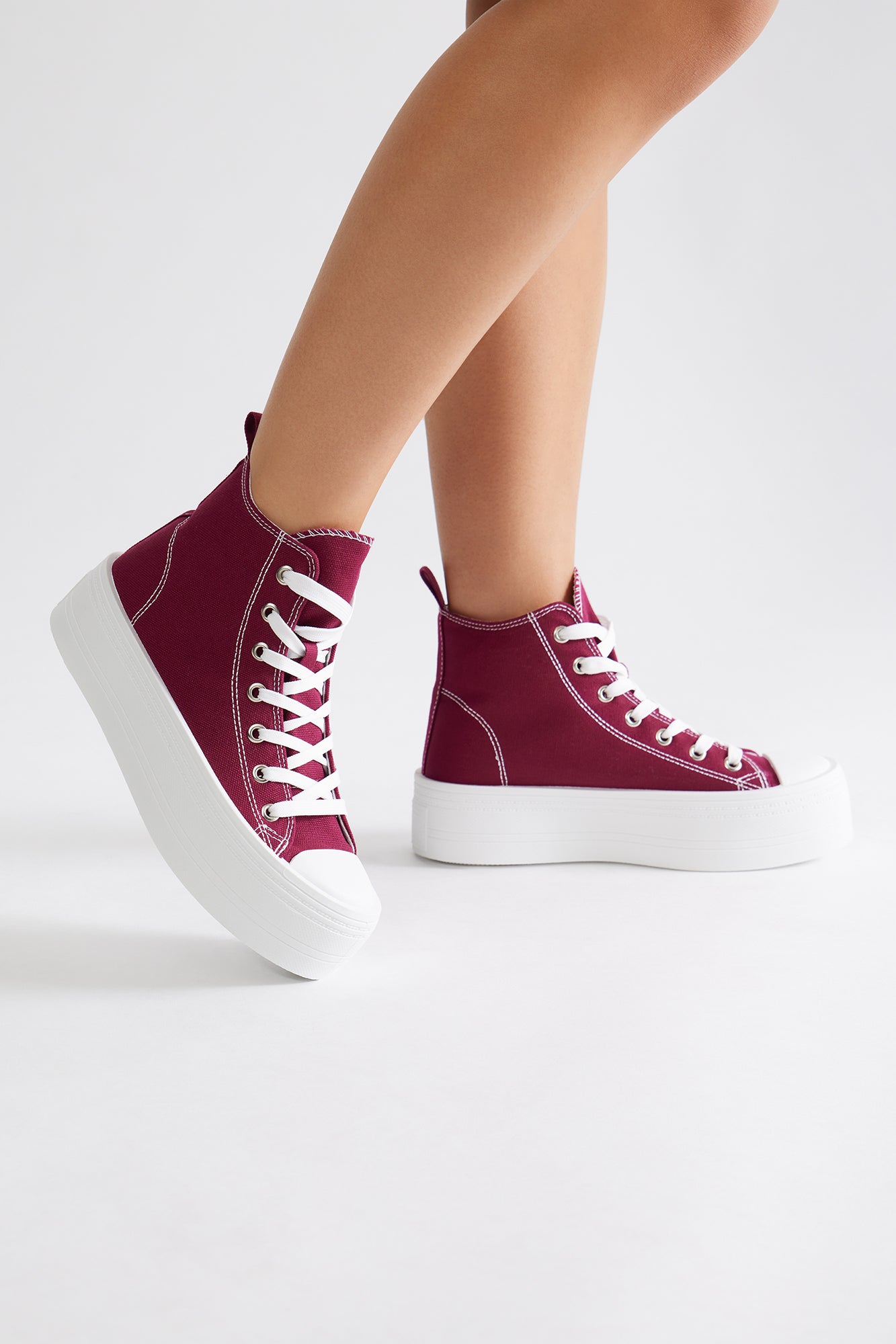 Joss Platform Sneakers - Wine - Image 3
