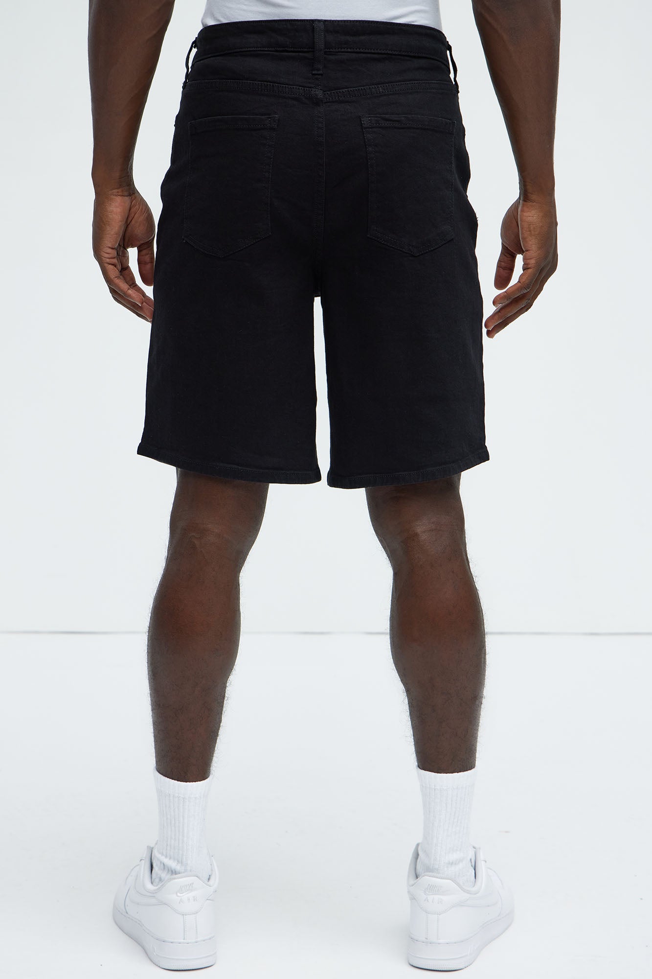 Mike Relaxed Denim Shorts - Black - Image 8