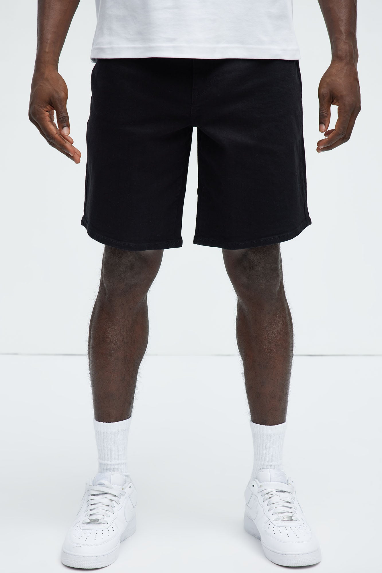 Mike Relaxed Denim Shorts - Black - Image 5