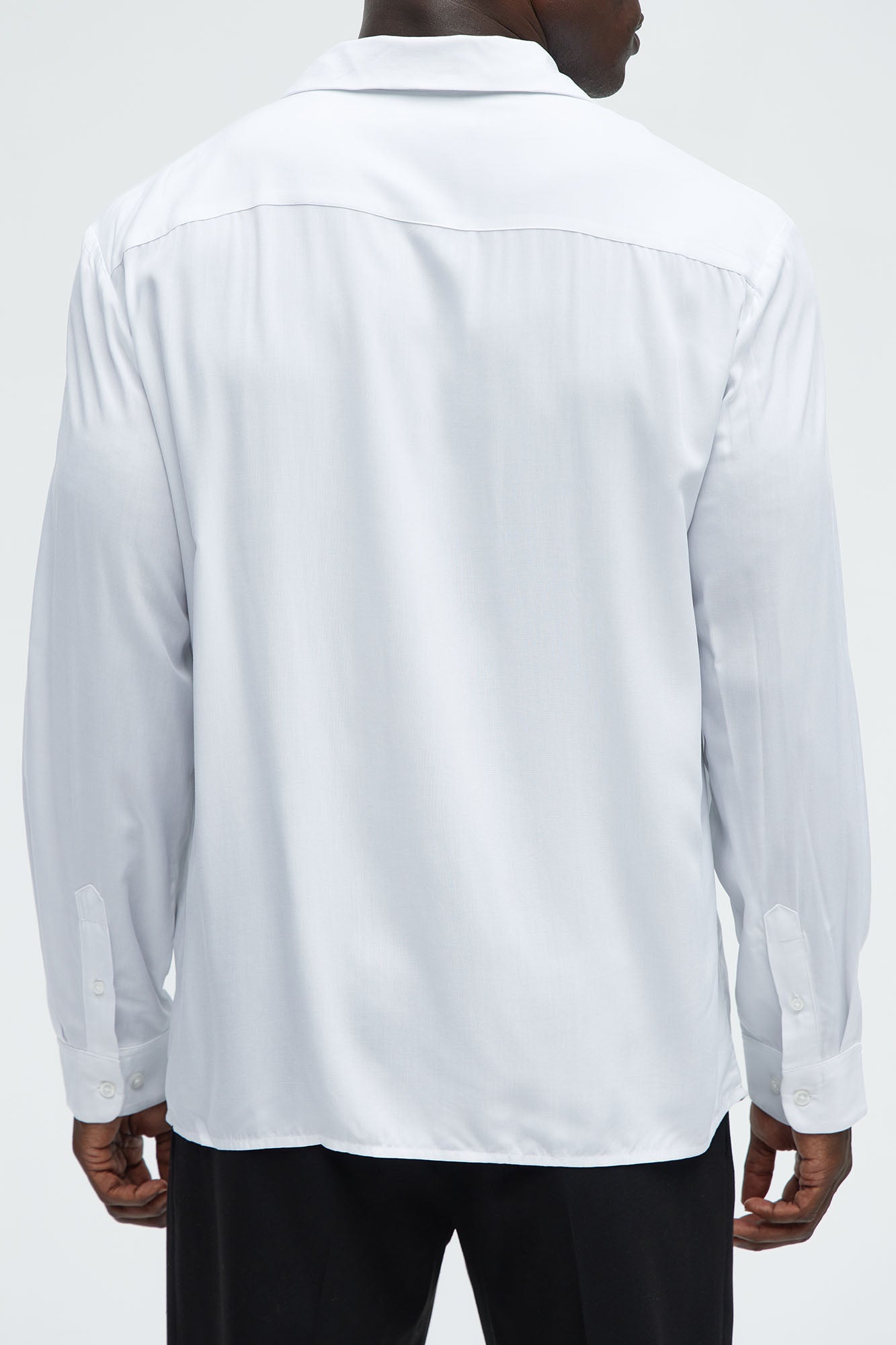 Dawson Relaxed Long Sleeve Button Up Shirt - White - Image 12
