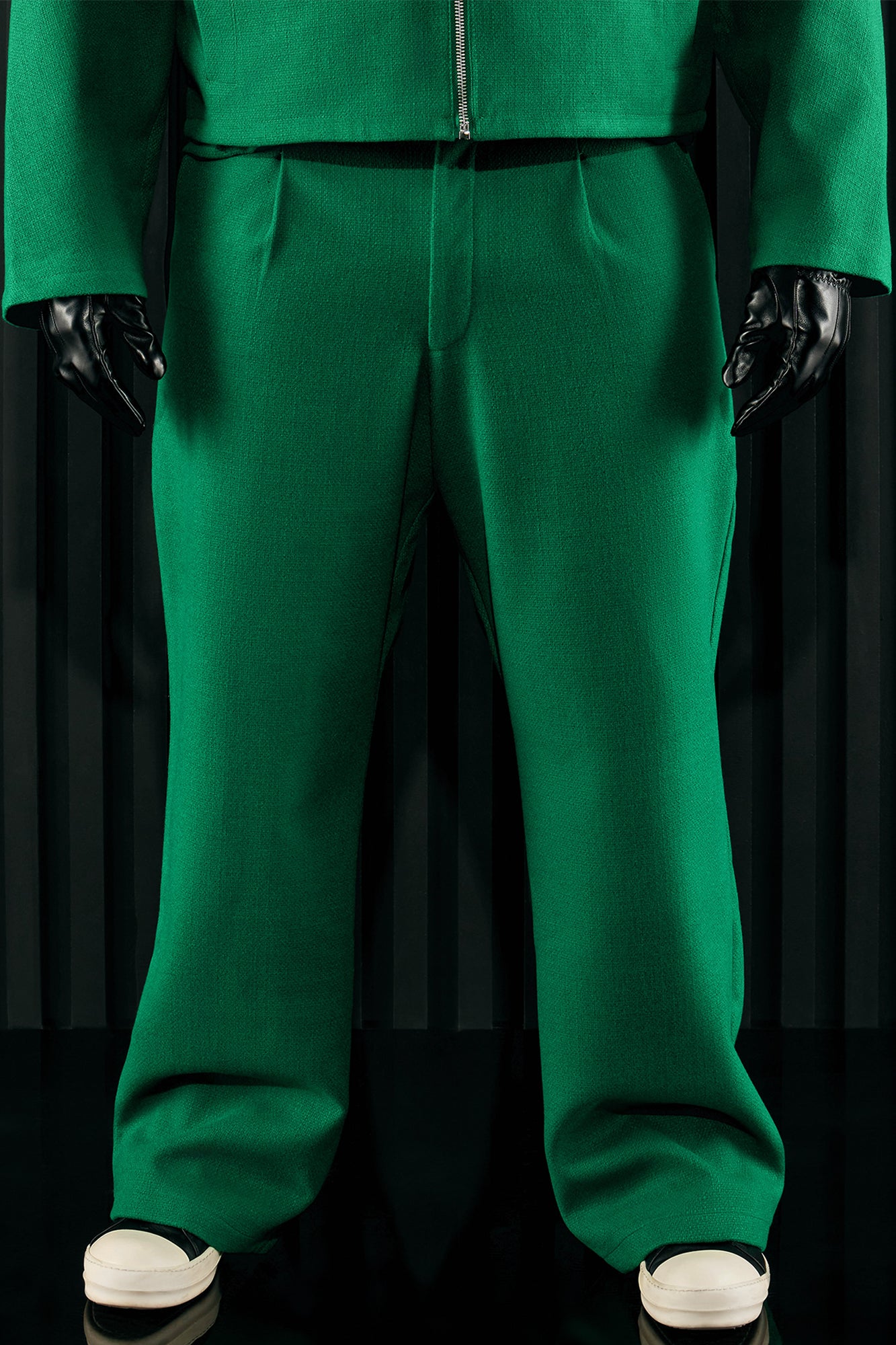 Wilder Textured Weave Cropped Jacket - Green - Image 5