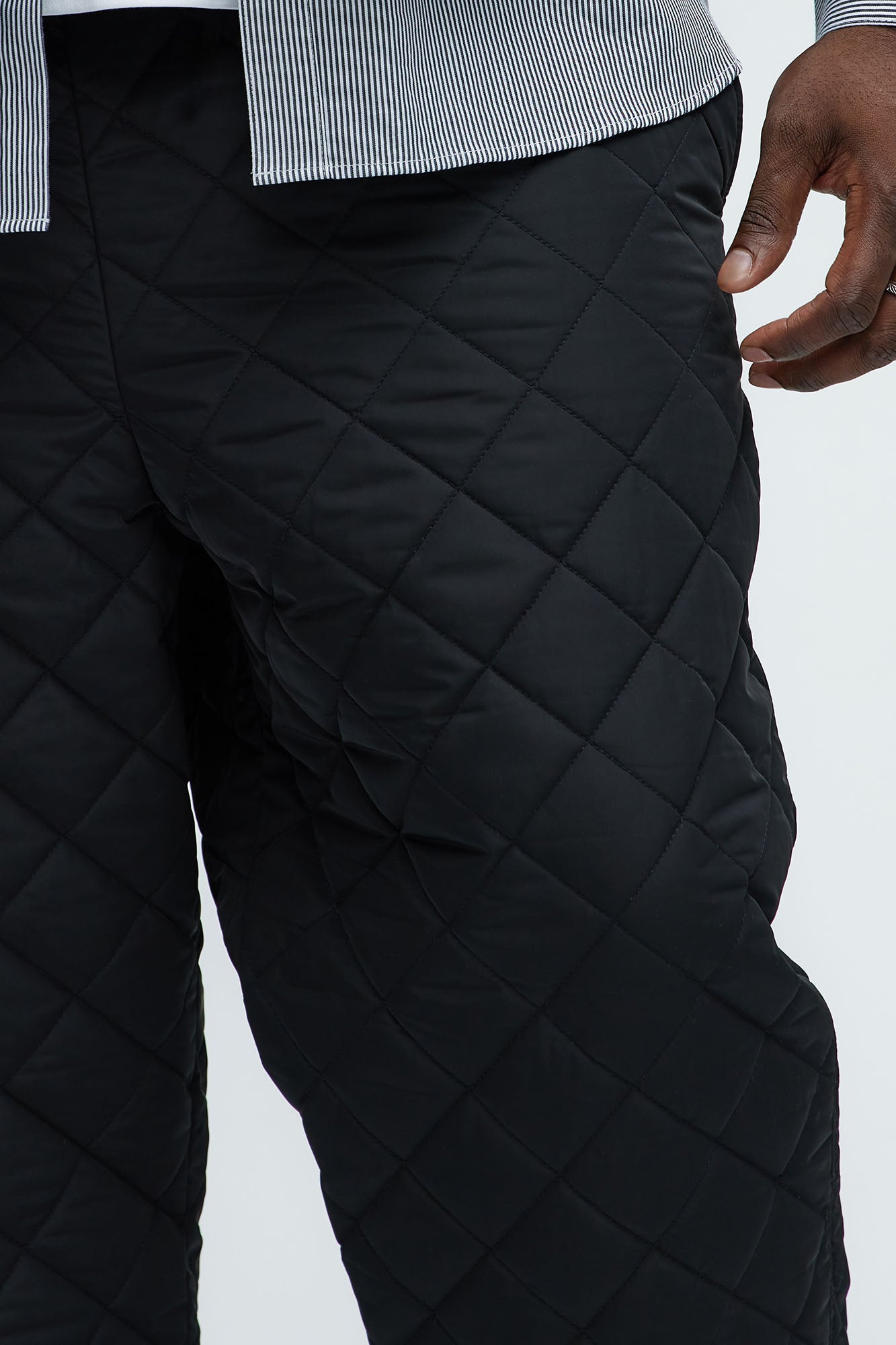 Deebo Straight Quilted Pants - Black - Image 8