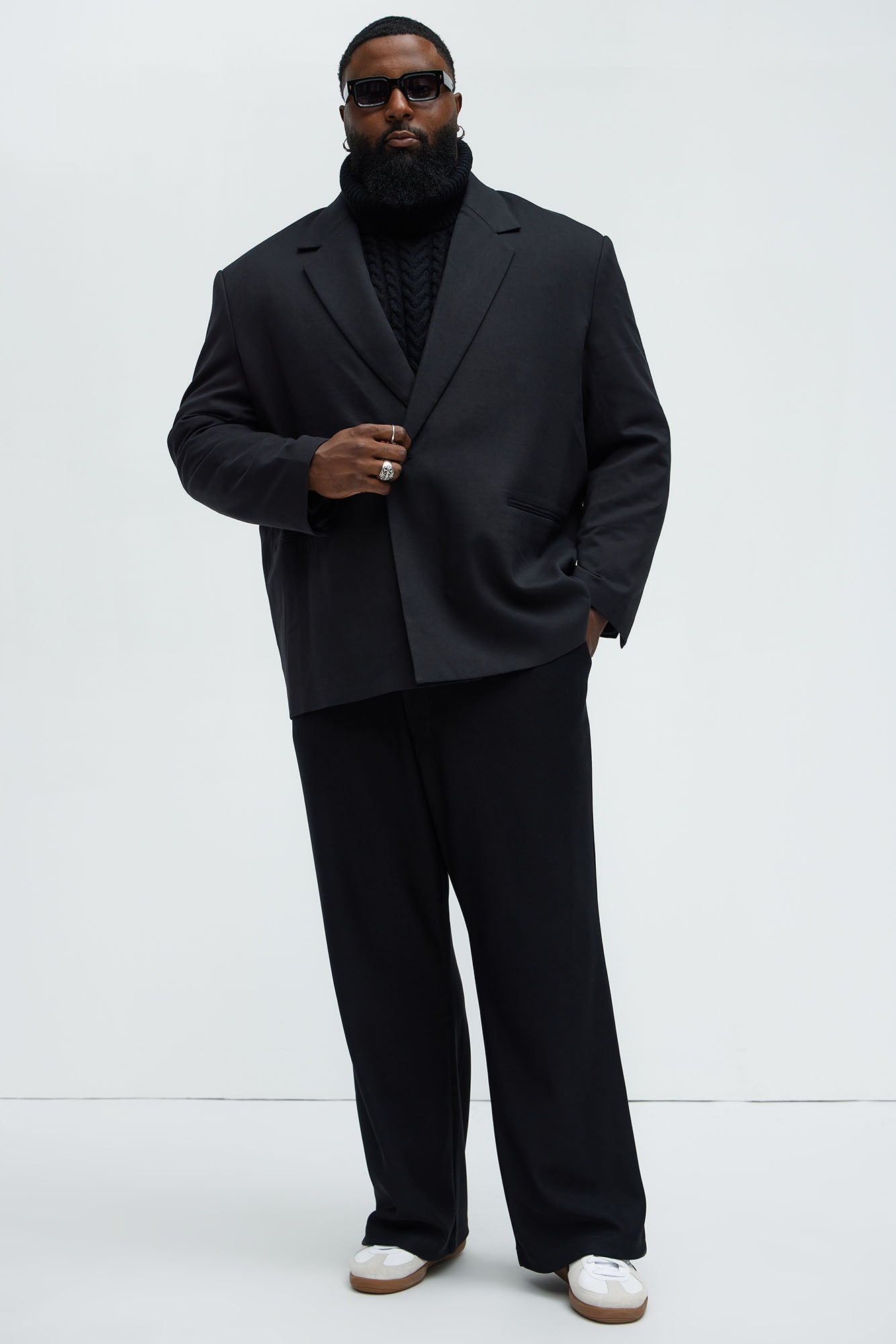 Dexter Relaxed Single Button Blazer - Black - Image 6
