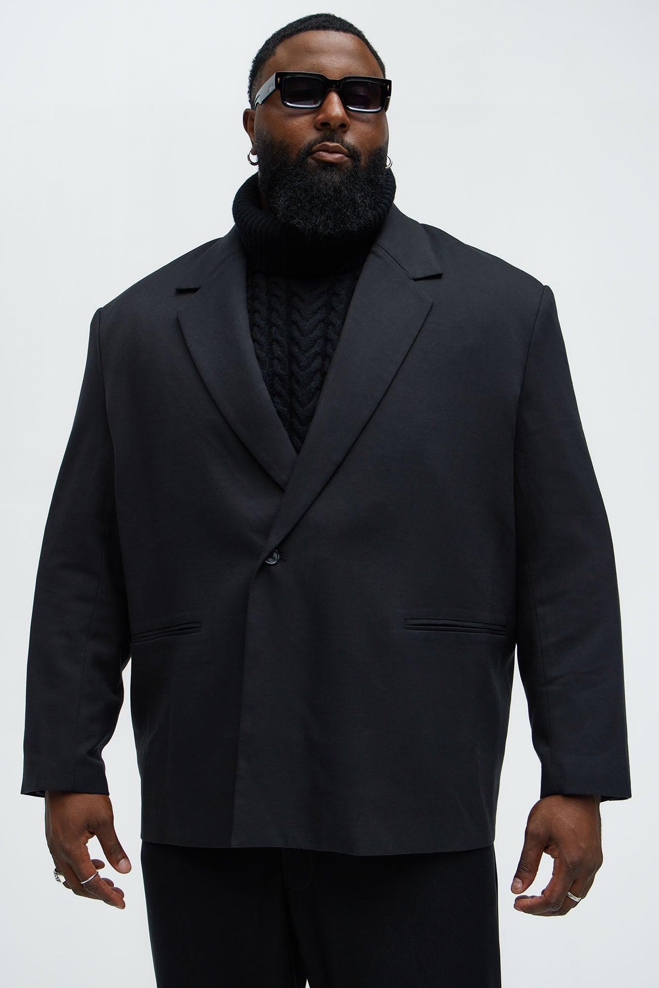 Dexter Relaxed Single Button Blazer - Black - Image 5