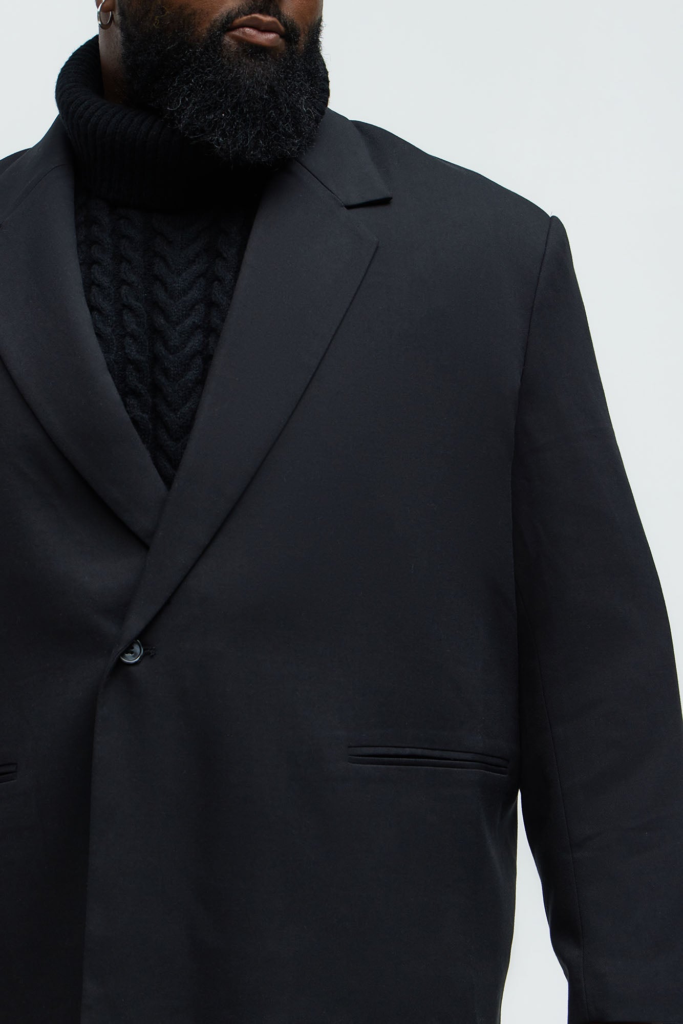 Dexter Relaxed Single Button Blazer - Black - Image 7
