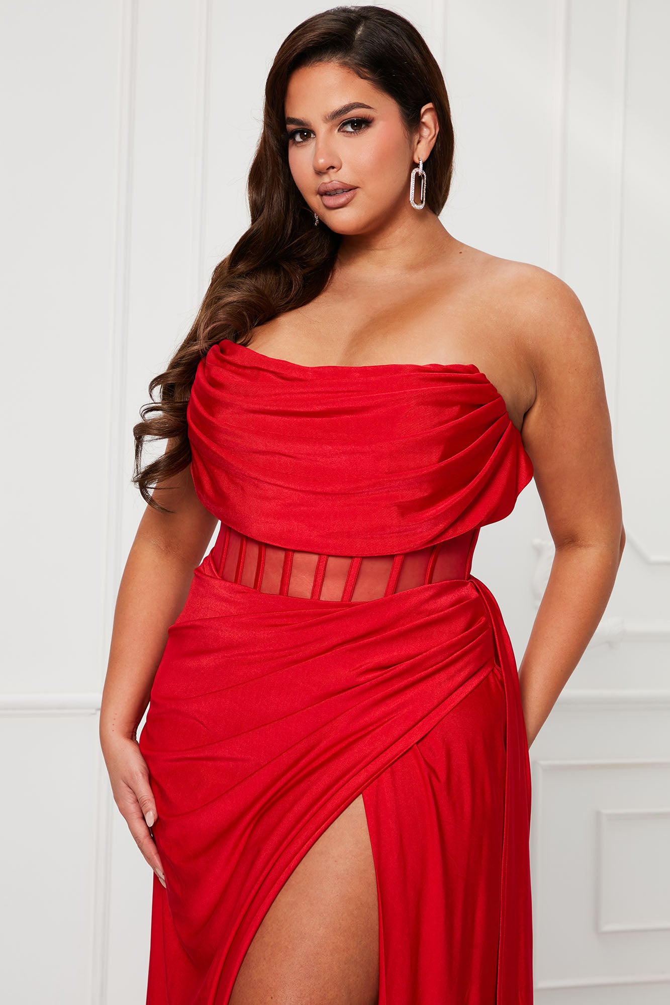 Layla Corset Maxi Dress - Red - Image 5
