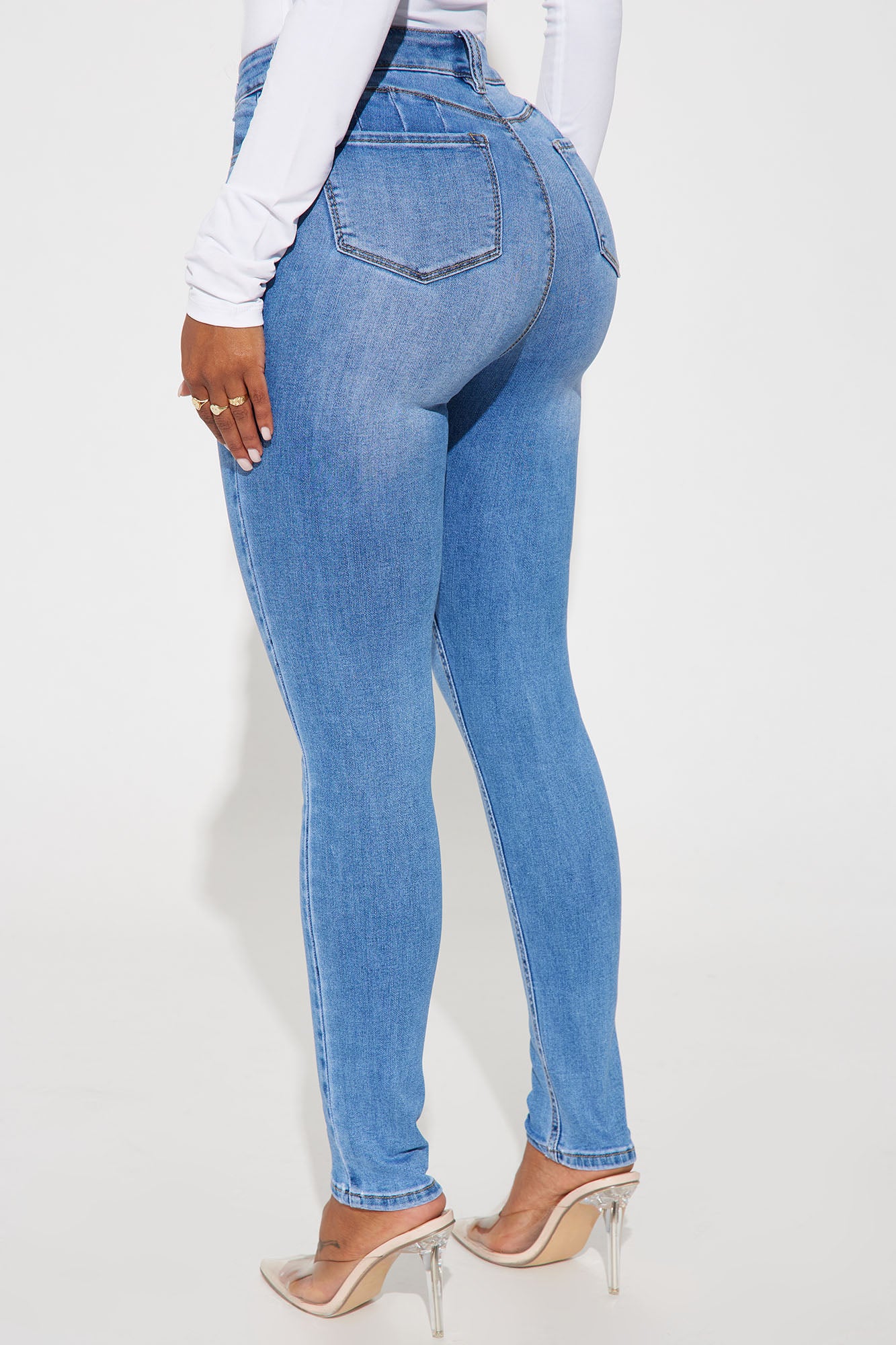 Ivy Super Soft Booty Lifter Skinny Jeans - Light Wash - Image 3