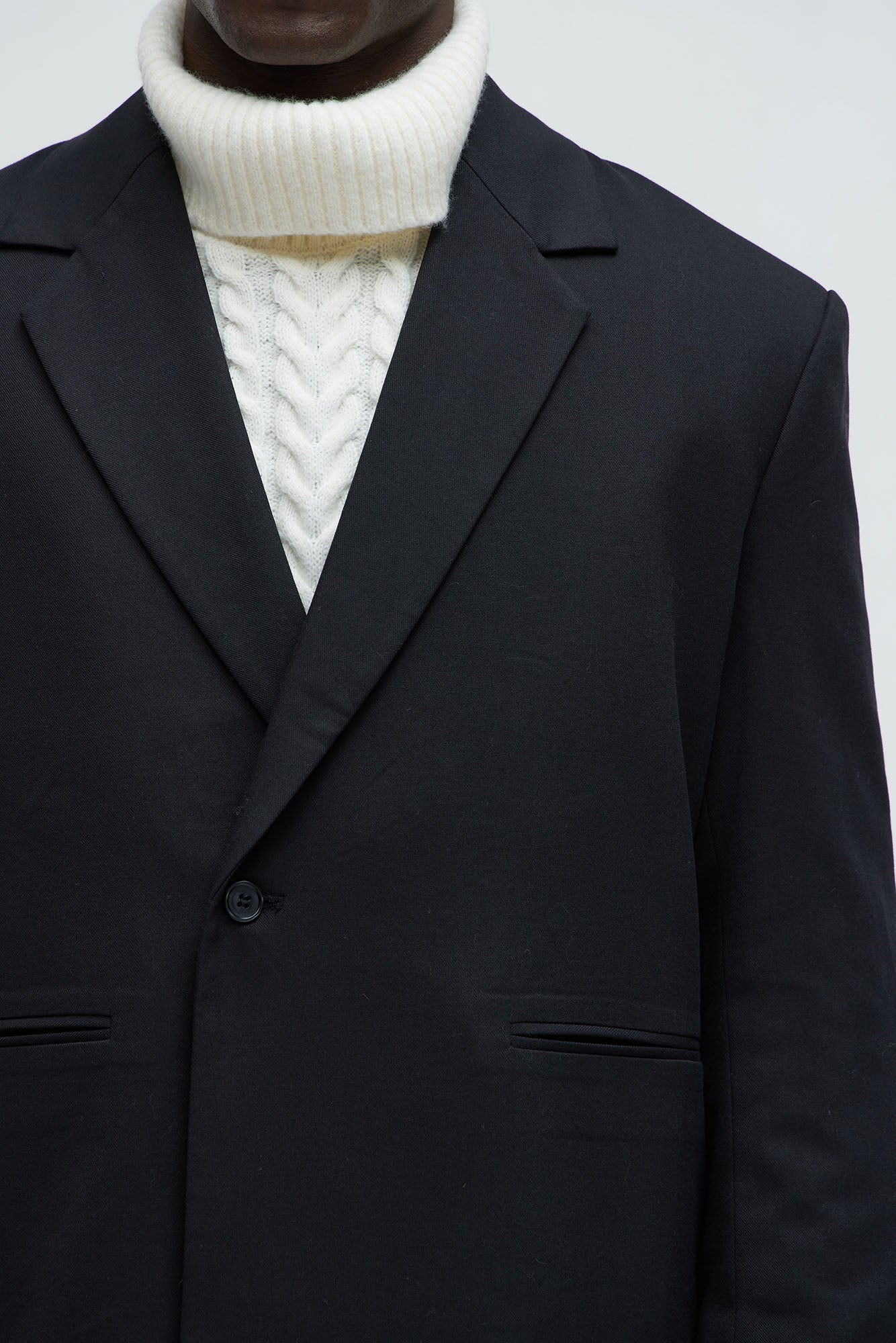 Dexter Relaxed Single Button Blazer - Black - Image 3