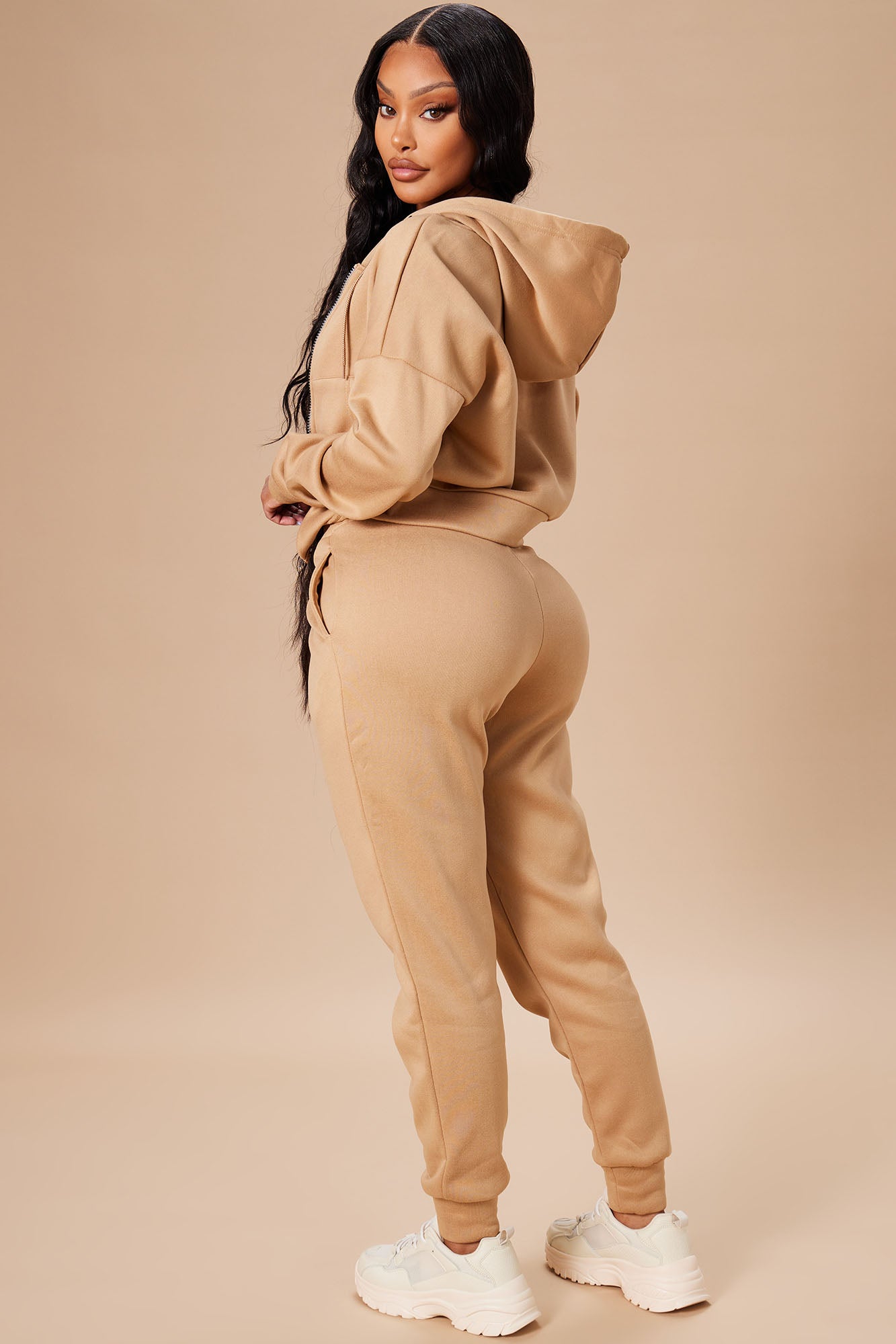 I Got This Zip Up Jacket And Jogger Set - Mocha - Image 4