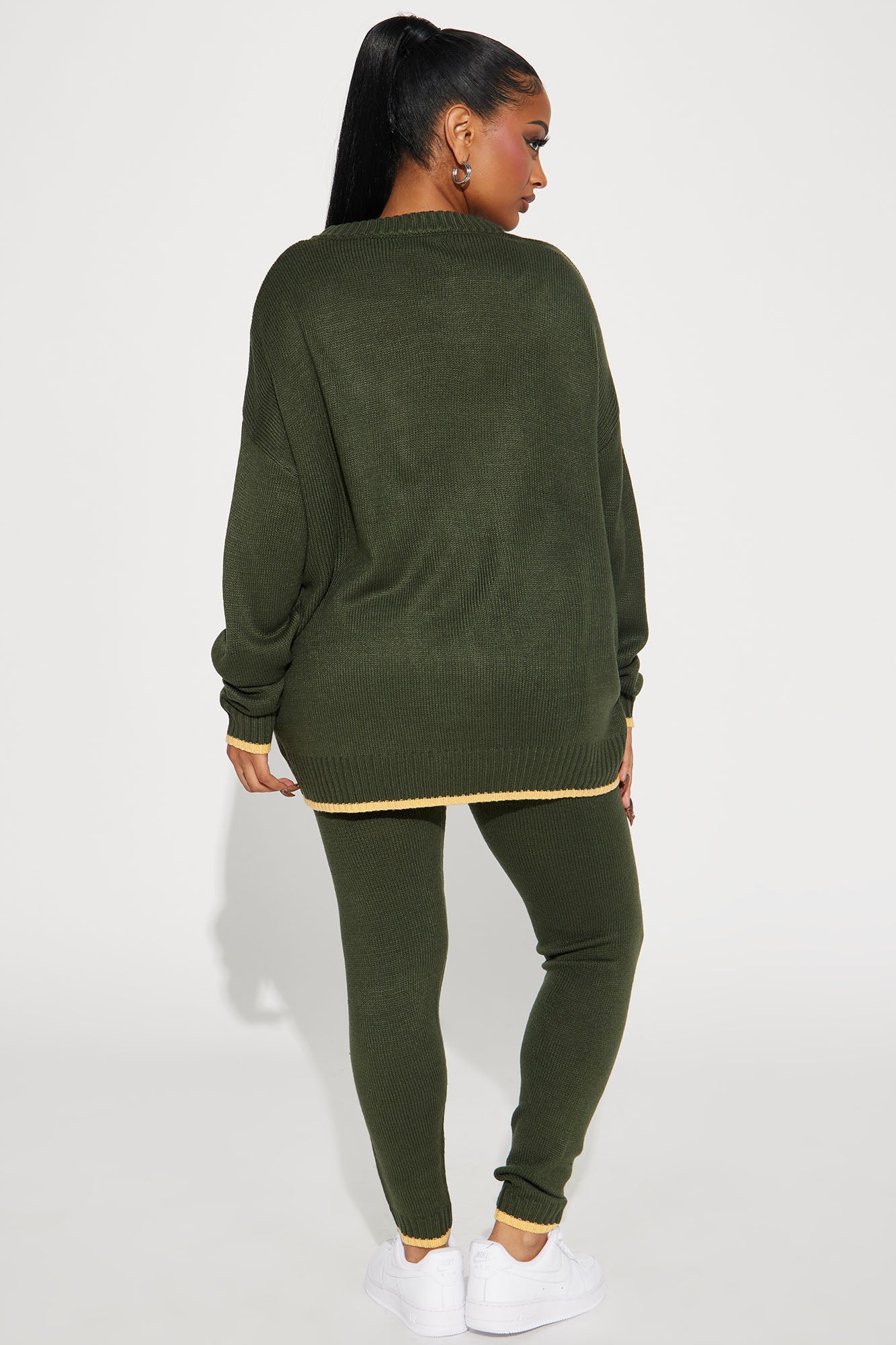 It's My Way Sweater Pant Set - Olive - Image 3