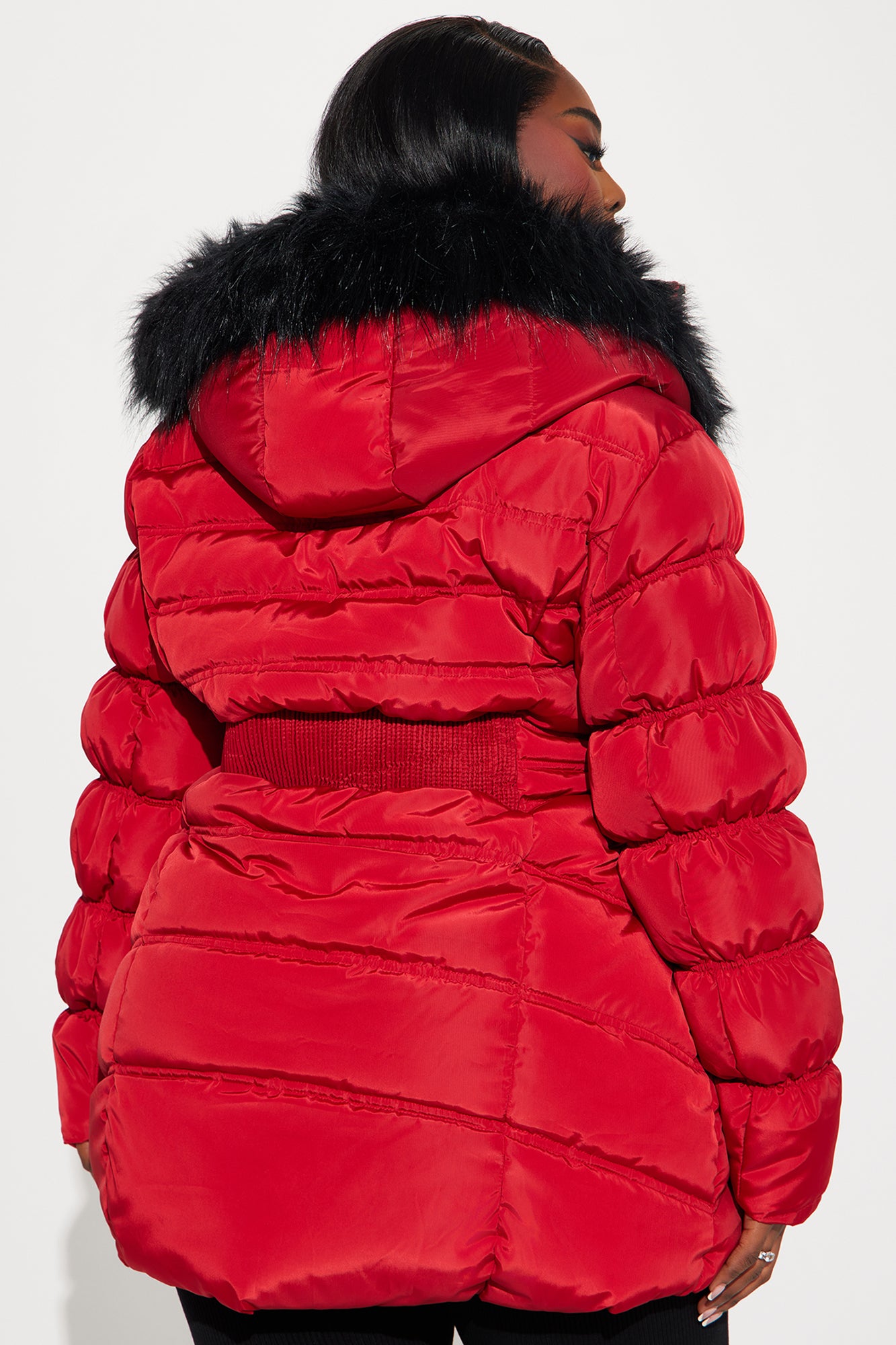 Ice Skating Date Puffer Jacket - Red - Image 6
