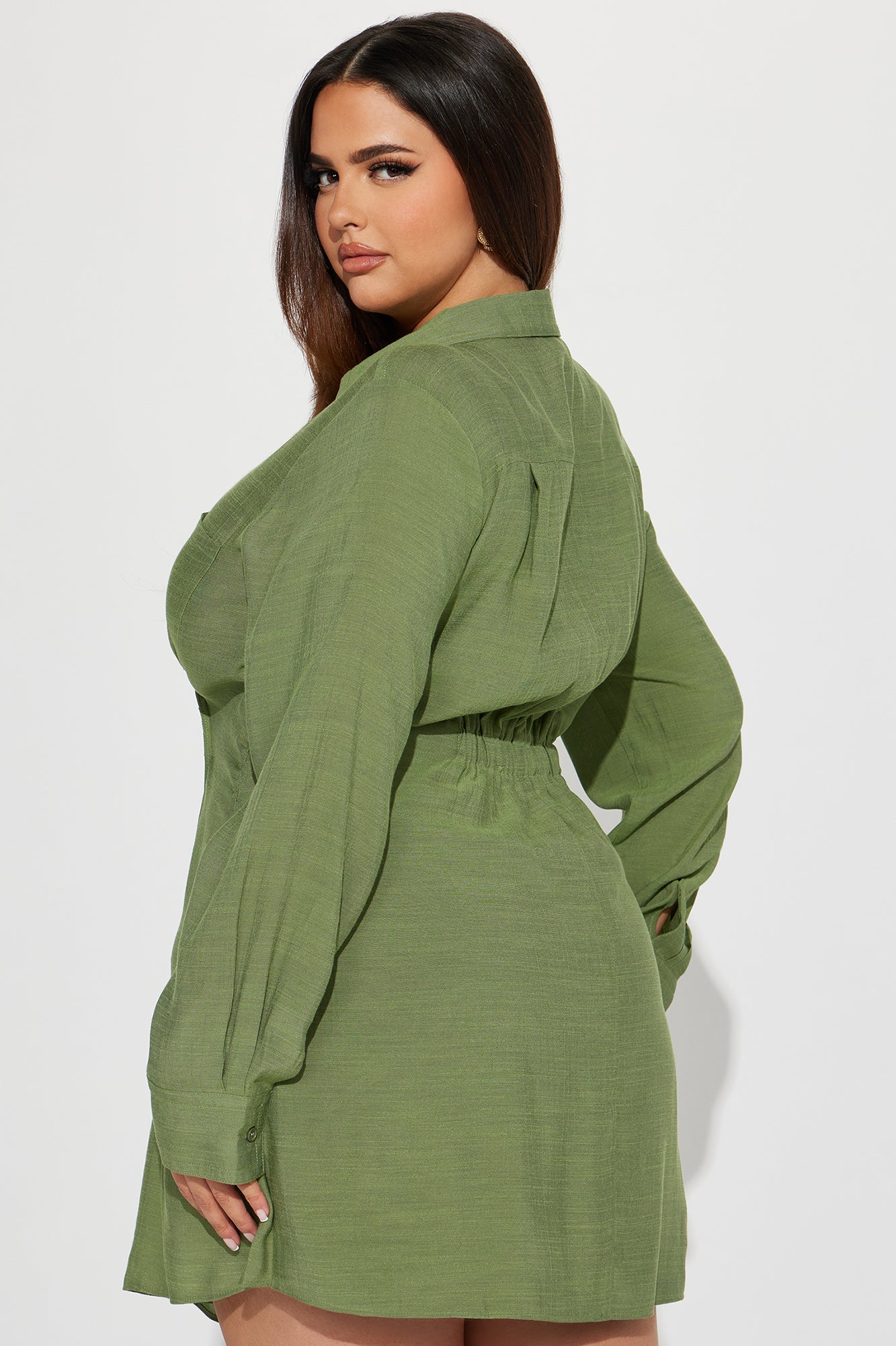 Autumn Nights Mini Dress - Green - Image 6
