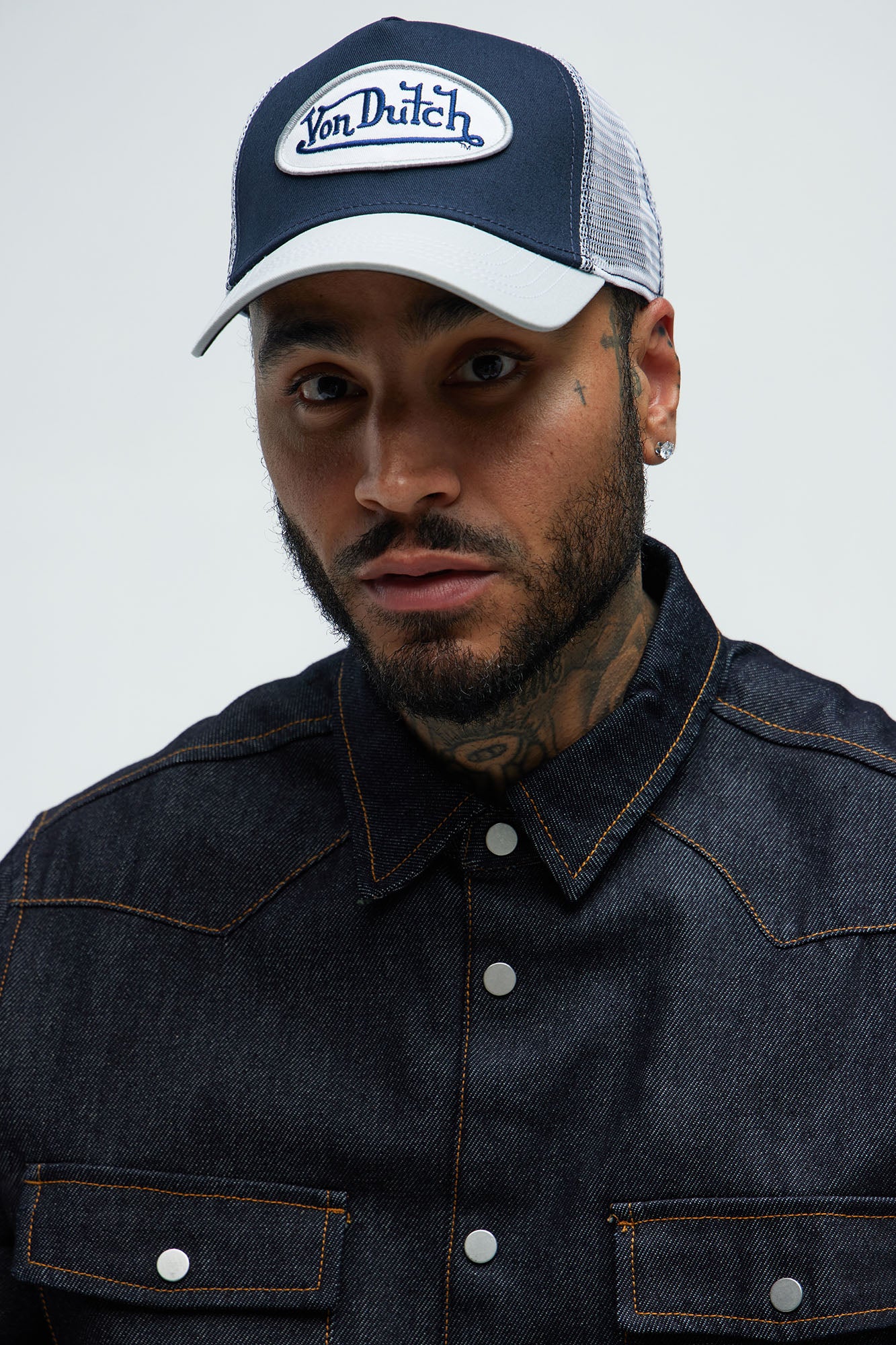 Von Dutch White & Navy Trucker Hat - Navy/combo - Image 3