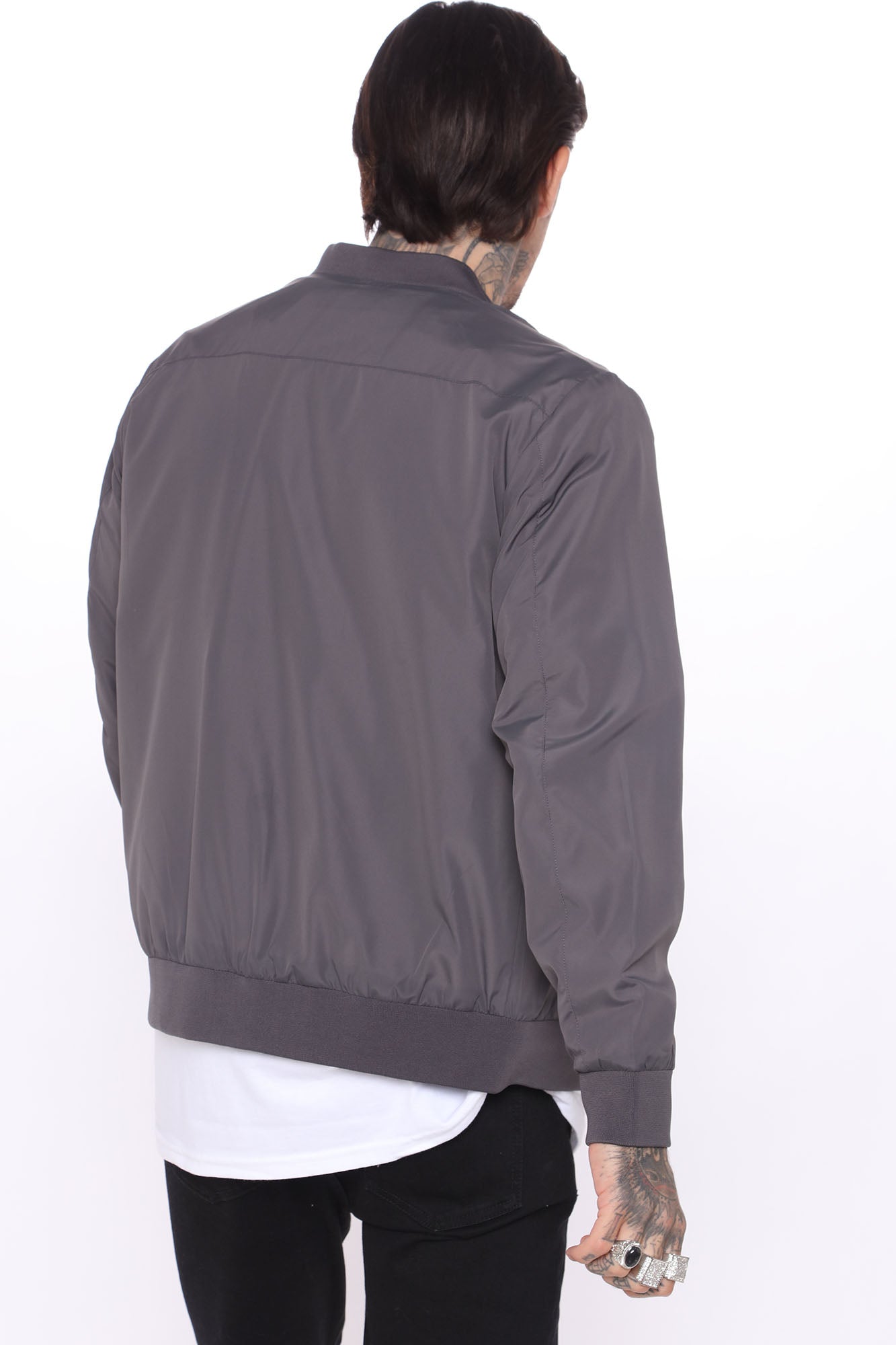 Eddie Bomber Jacket - Charcoal - Image 4