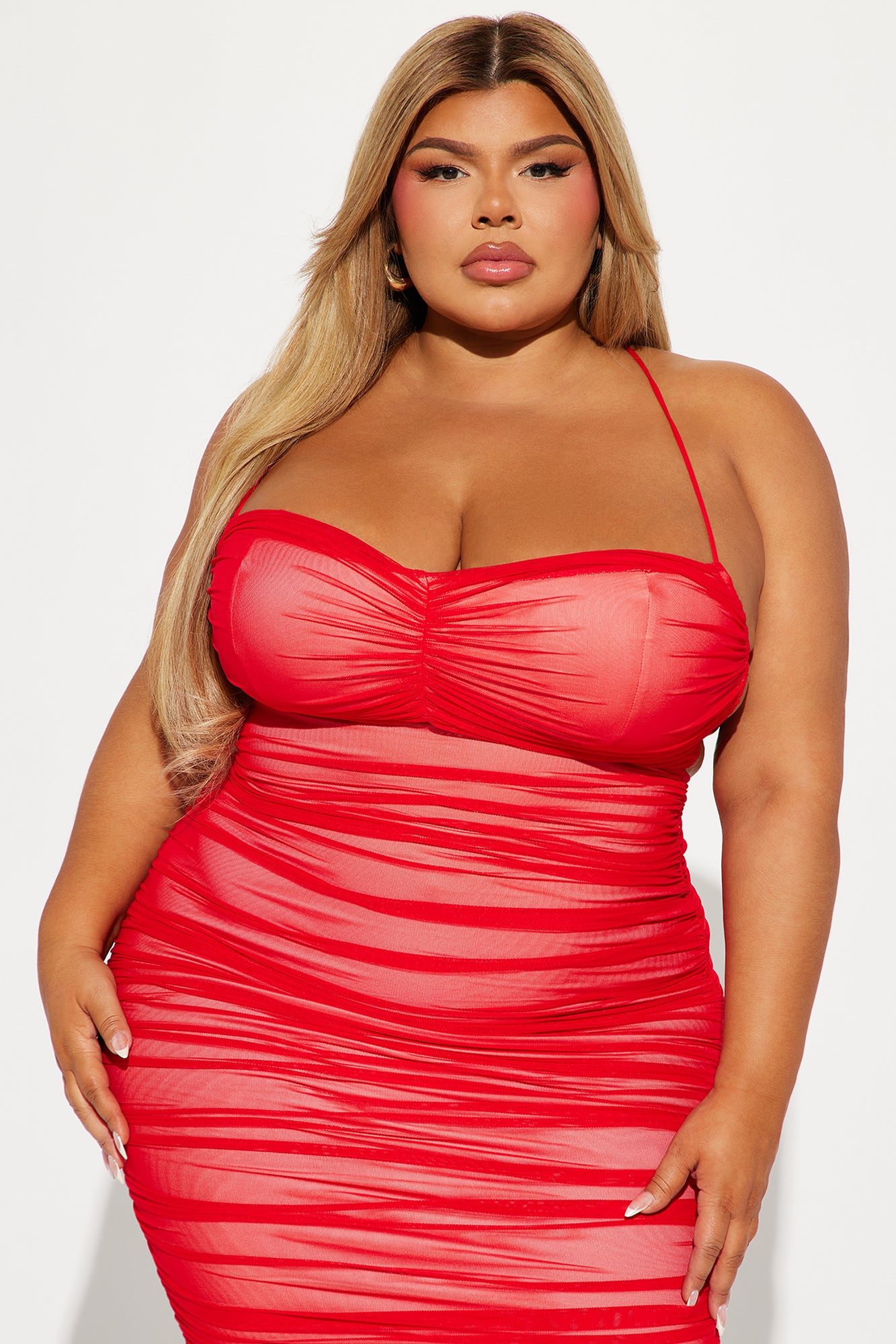 Life After Love Mesh Midi Dress - Red - Image 7