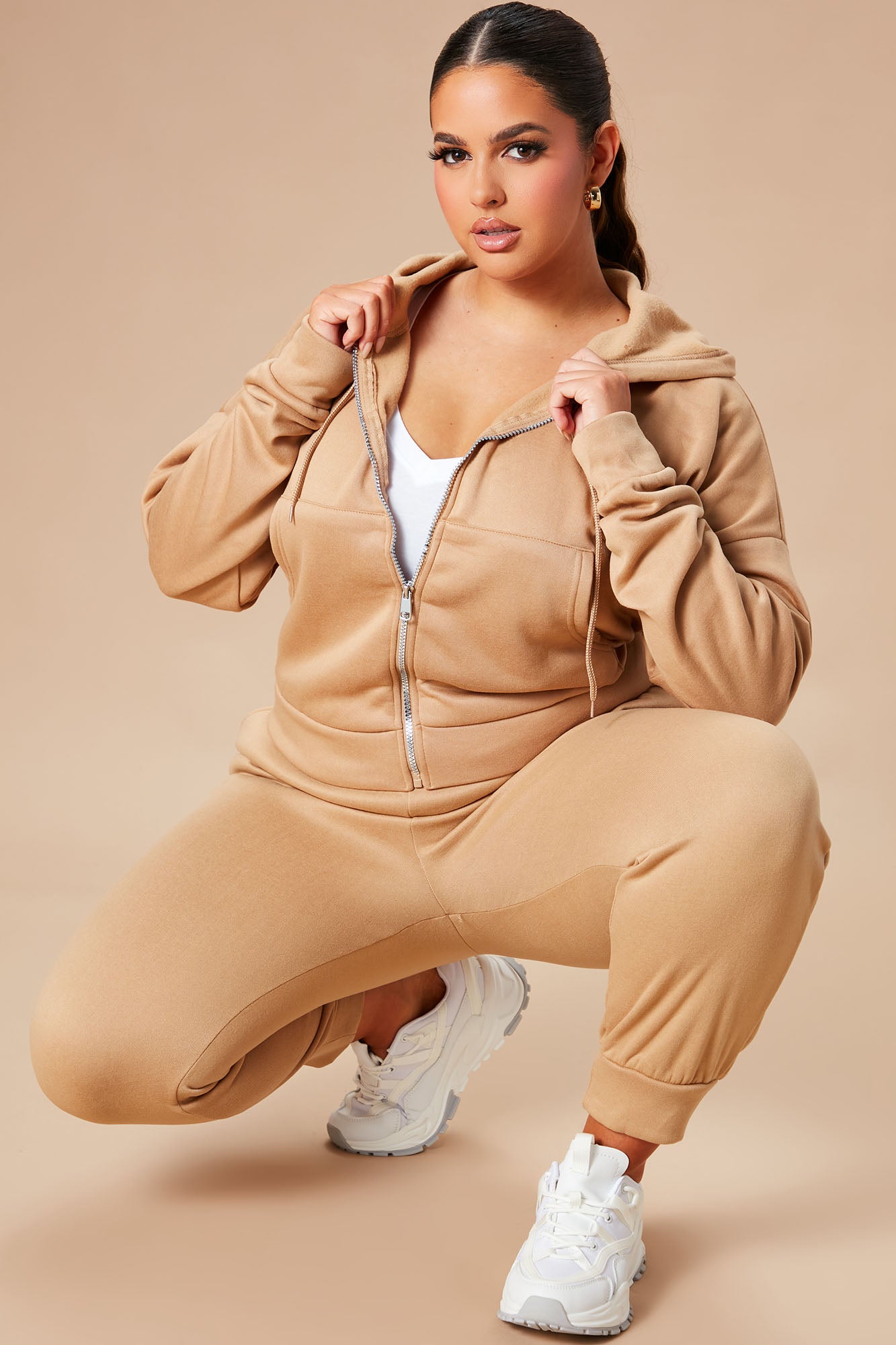 I Got This Zip Up Jacket And Jogger Set - Mocha - Image 6