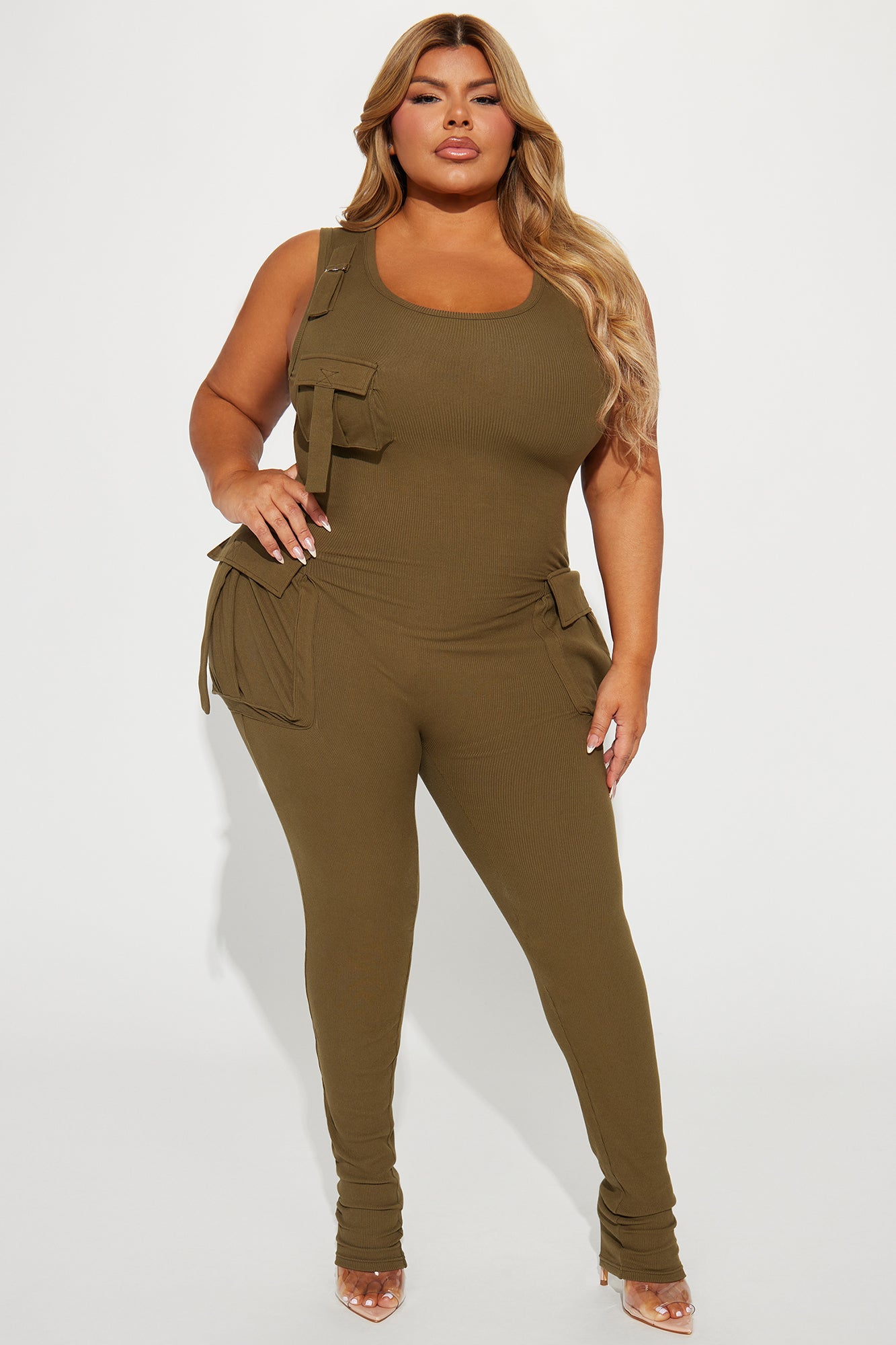 Maddix Ribbed Jumpsuit - Olive - Image 4