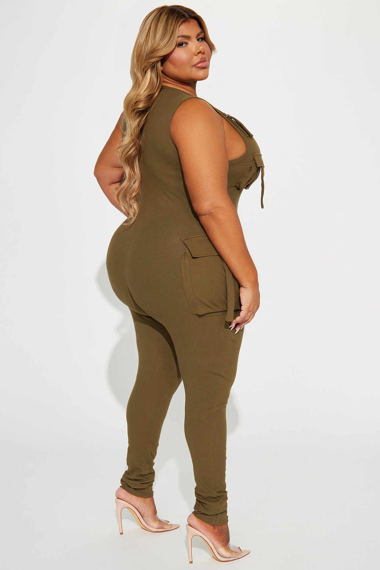 Maddix Ribbed Jumpsuit - Olive - Image 6