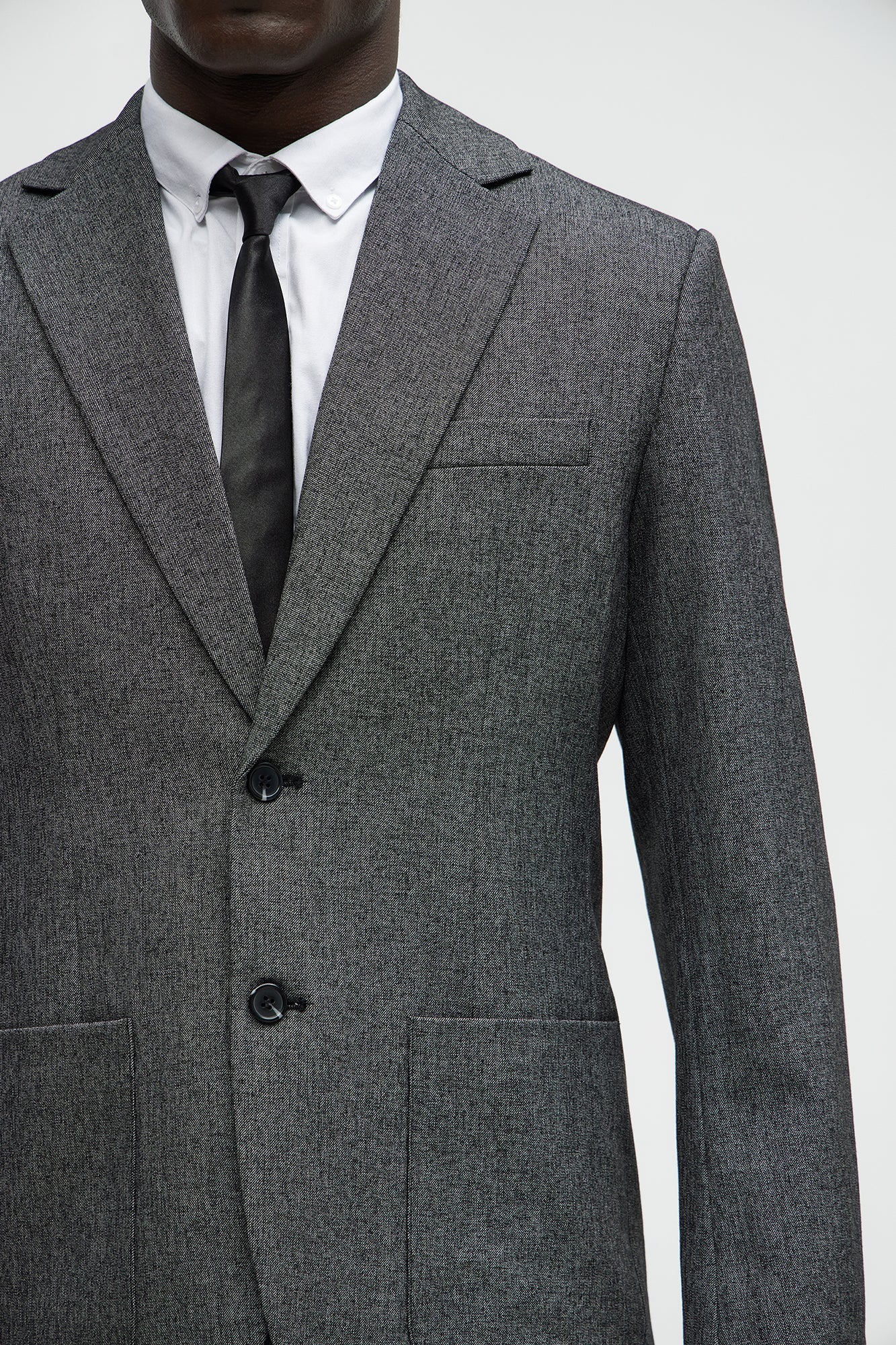 Porter Textured Blazer - Charcoal - Image 3