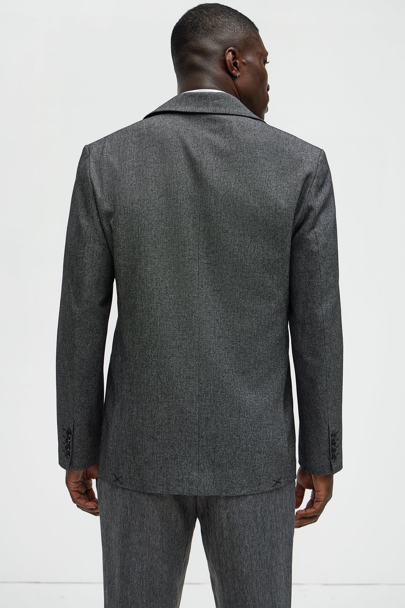 Porter Textured Blazer - Charcoal - Image 4