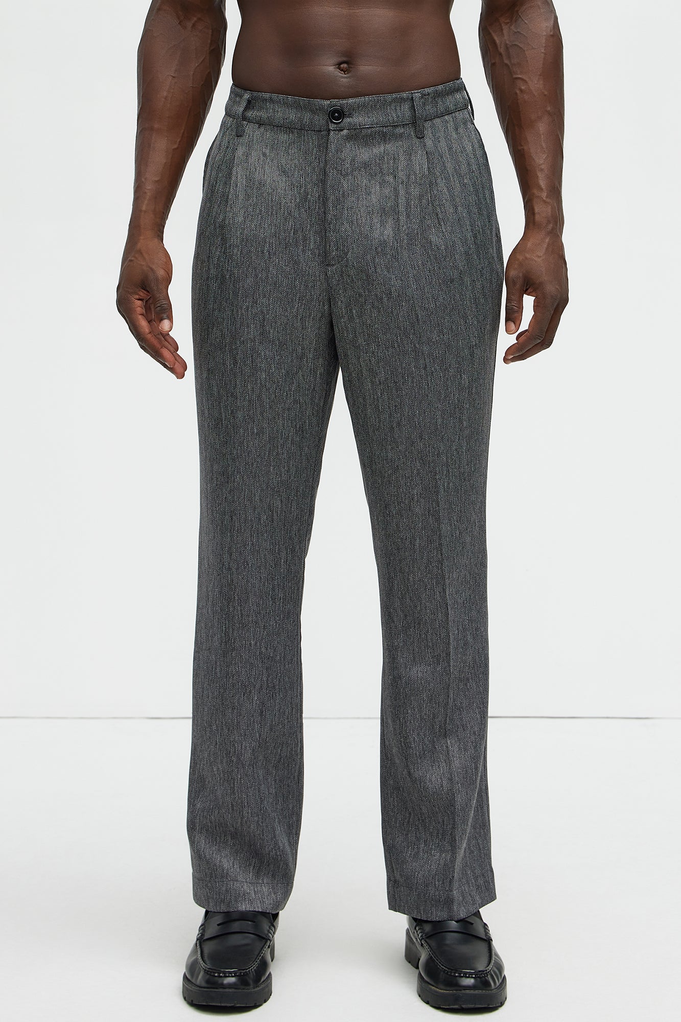 Double Time Pleated Straight Trousers - Grey/combo - Image 4