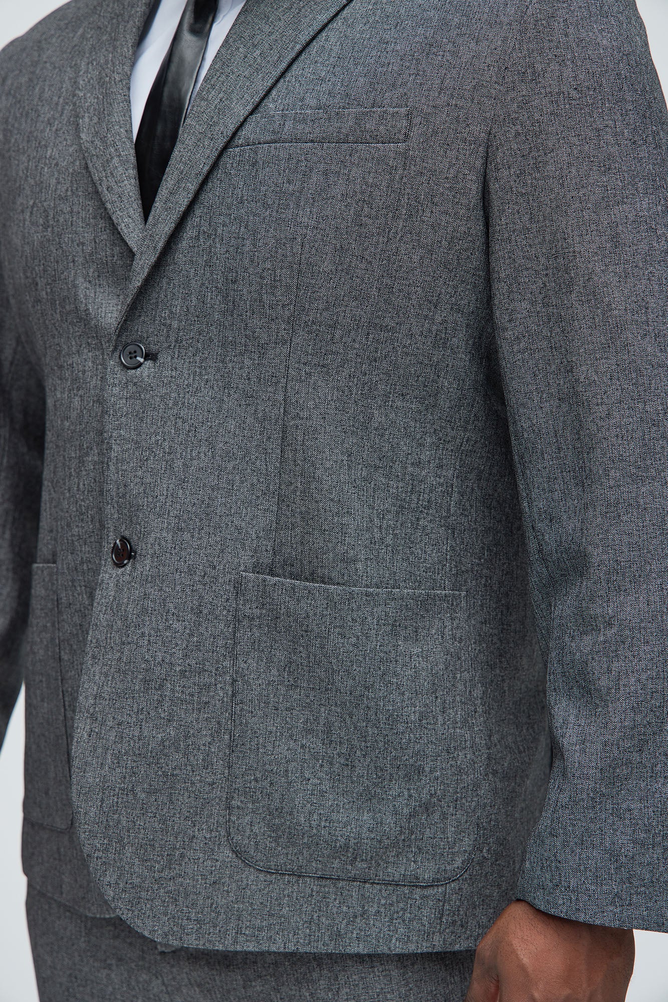 Porter Textured Blazer - Charcoal - Image 6