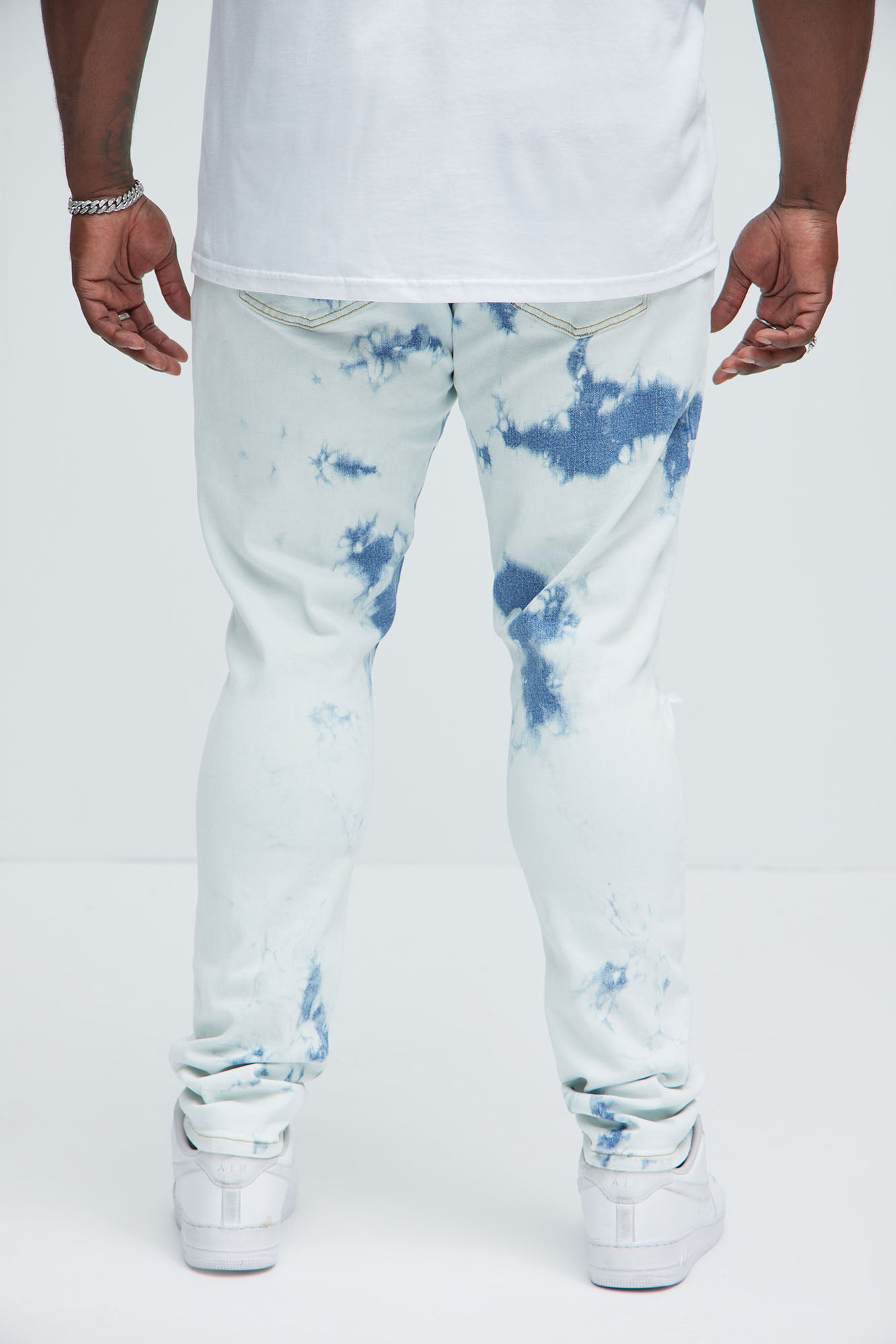 Drop It Bleached Stacked Skinny Jeans - Bleach Blue Wash - Image 9