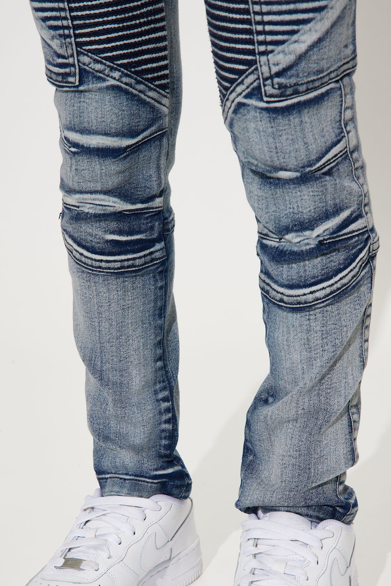 Mini Denim Rip And Repair Cargo Jeans- Blue Wash - Image 3