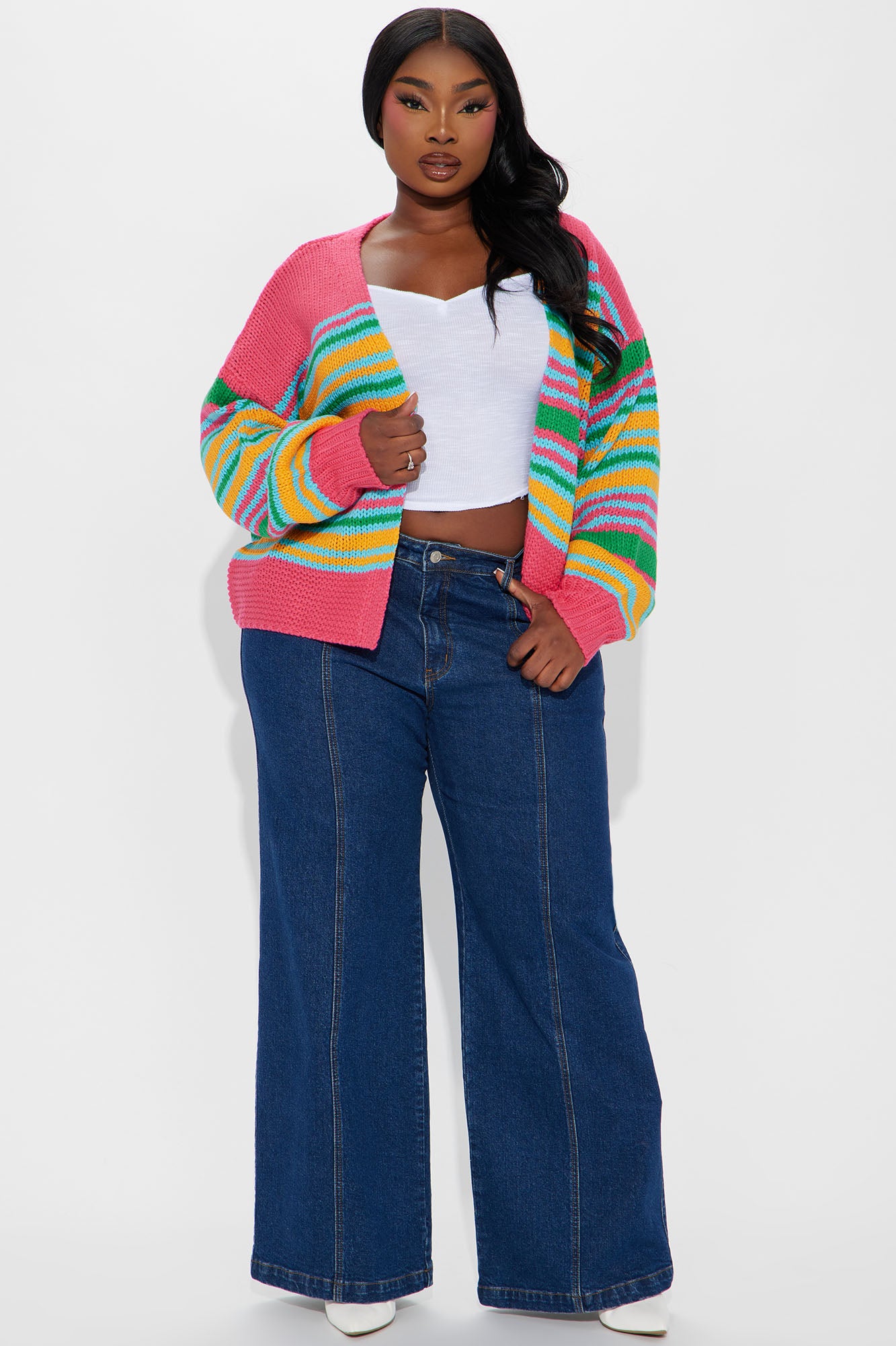 Selena Striped Cardigan - Multi Color - Image 4
