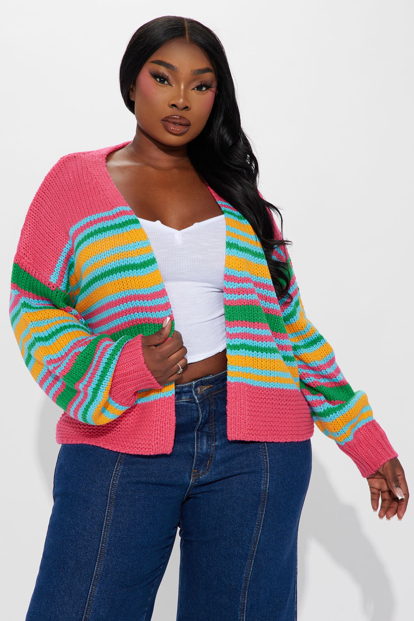 Selena Striped Cardigan - Multi Color - Image 3
