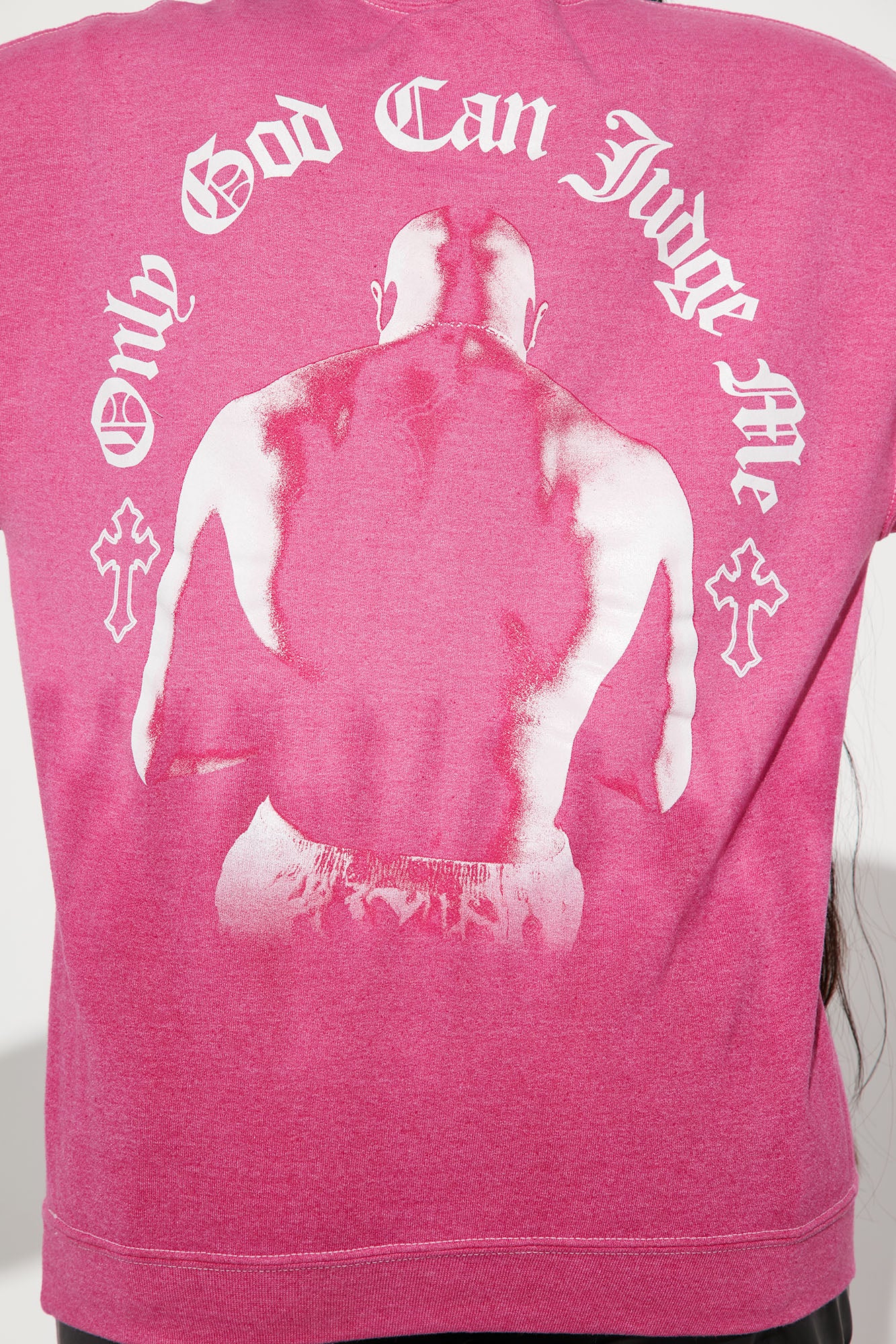 Can't Judge Me 2Pac Crew Neck Sweatshirt - Fuchsia - Image 4