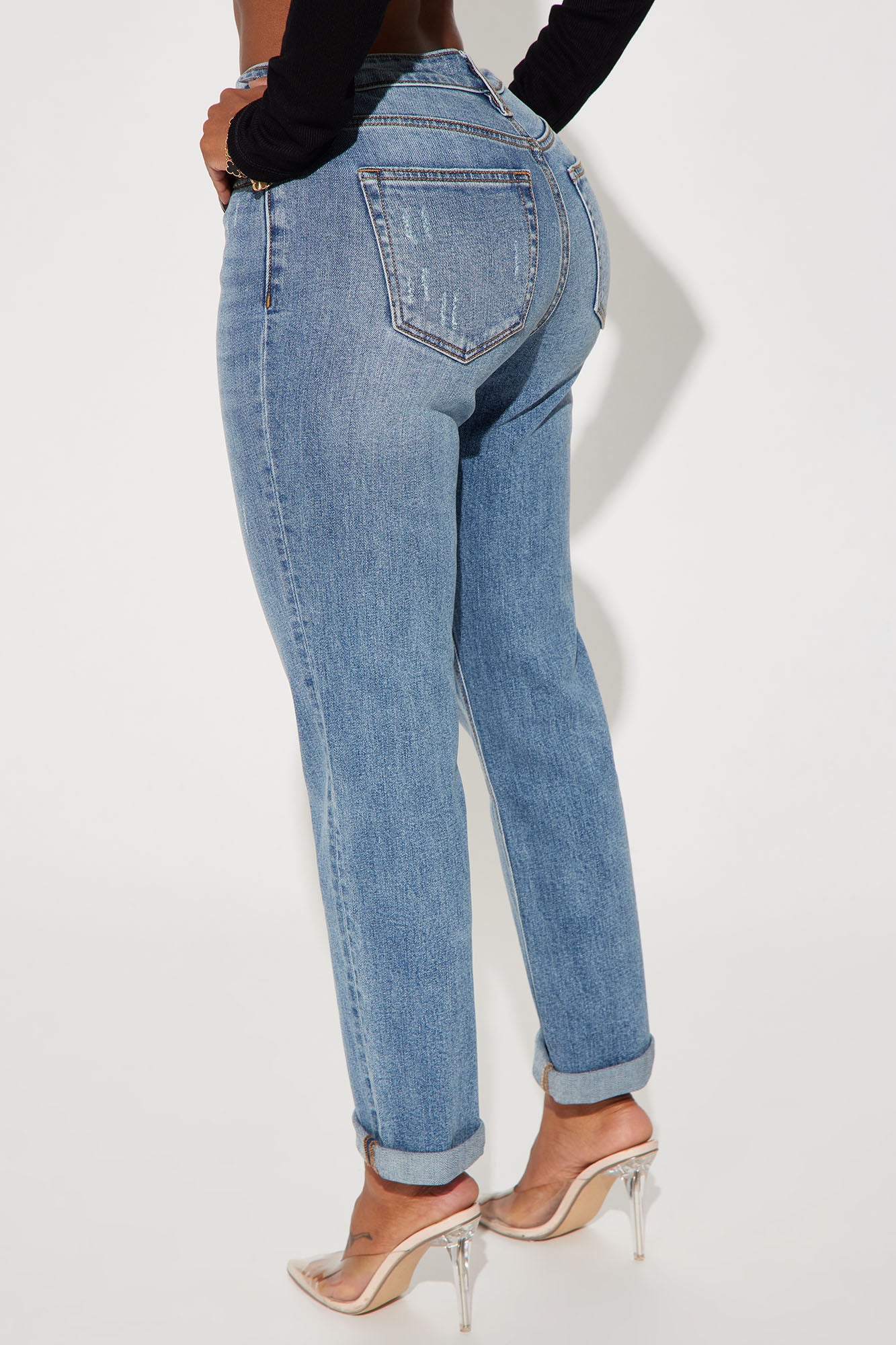 Listen To Me 90's High Rise Mom Jeans - Light Wash - Image 3