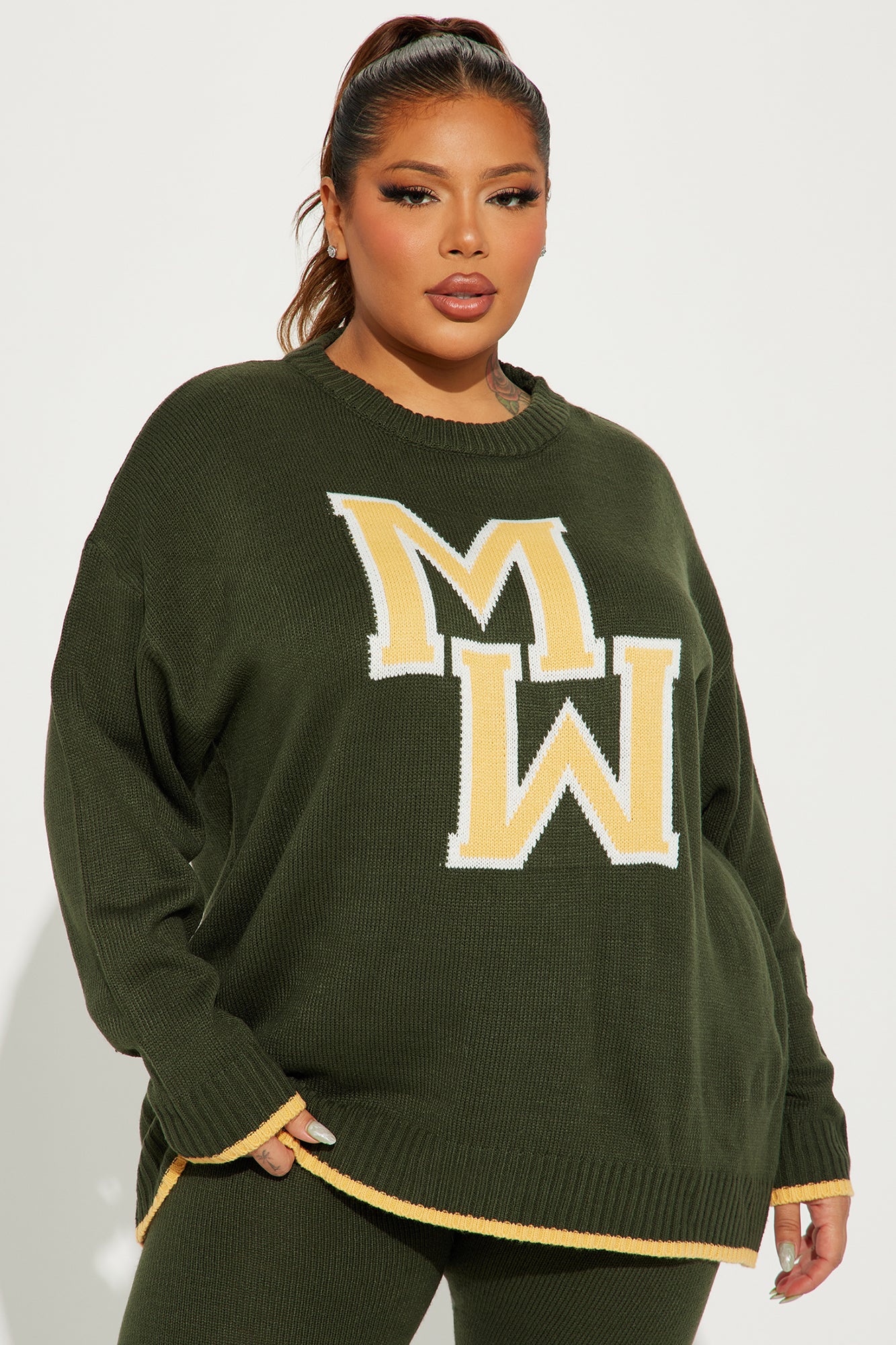 It's My Way Sweater Pant Set - Olive - Image 5
