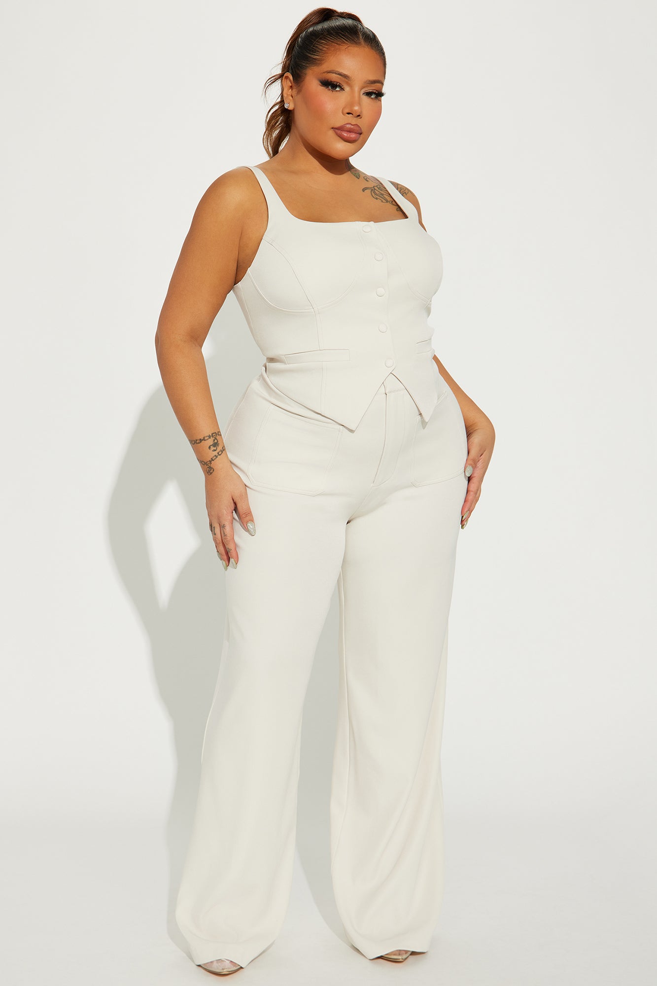 That Girl Vest Pant Set - Cream - Image 5